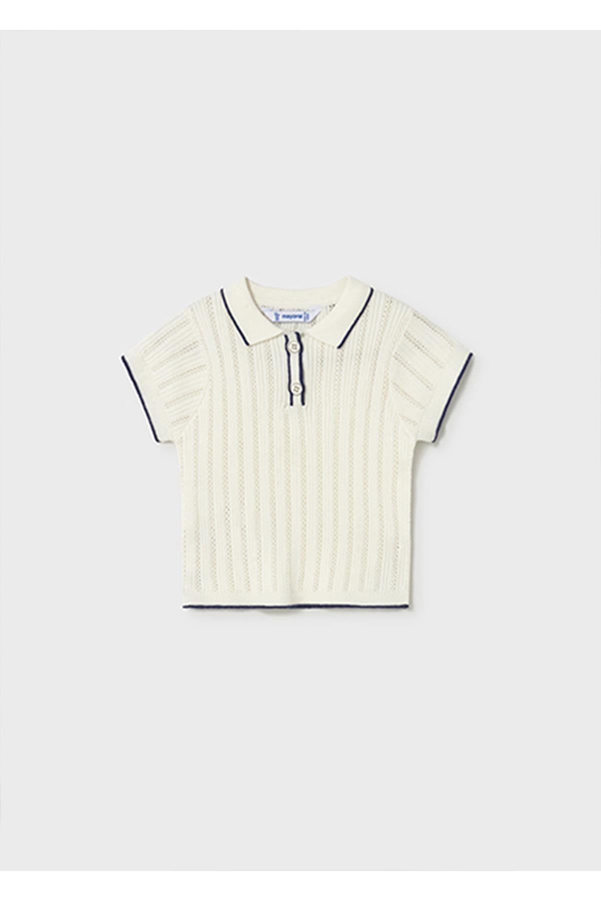 Mayoral Yazlık Kız Bebek Polo Yaka Tshirt - Krem