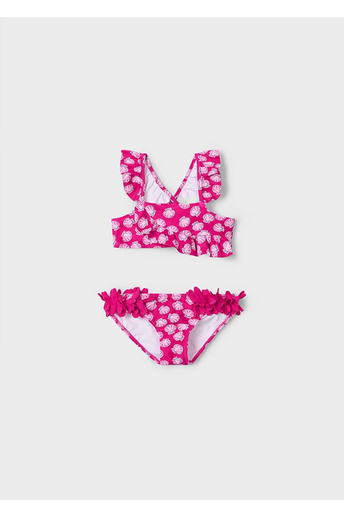 Mayoral Yazlık Kız Çocuk Deniz Kabuğu Baskılı Bikini Mayo - Pembe