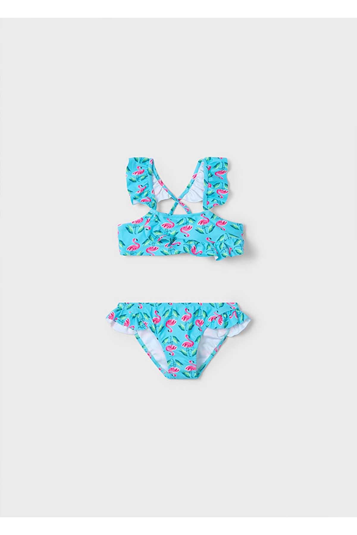 Mayoral Yazlık Kız Çocuk Flamingo Bikini Mayo - Mavi