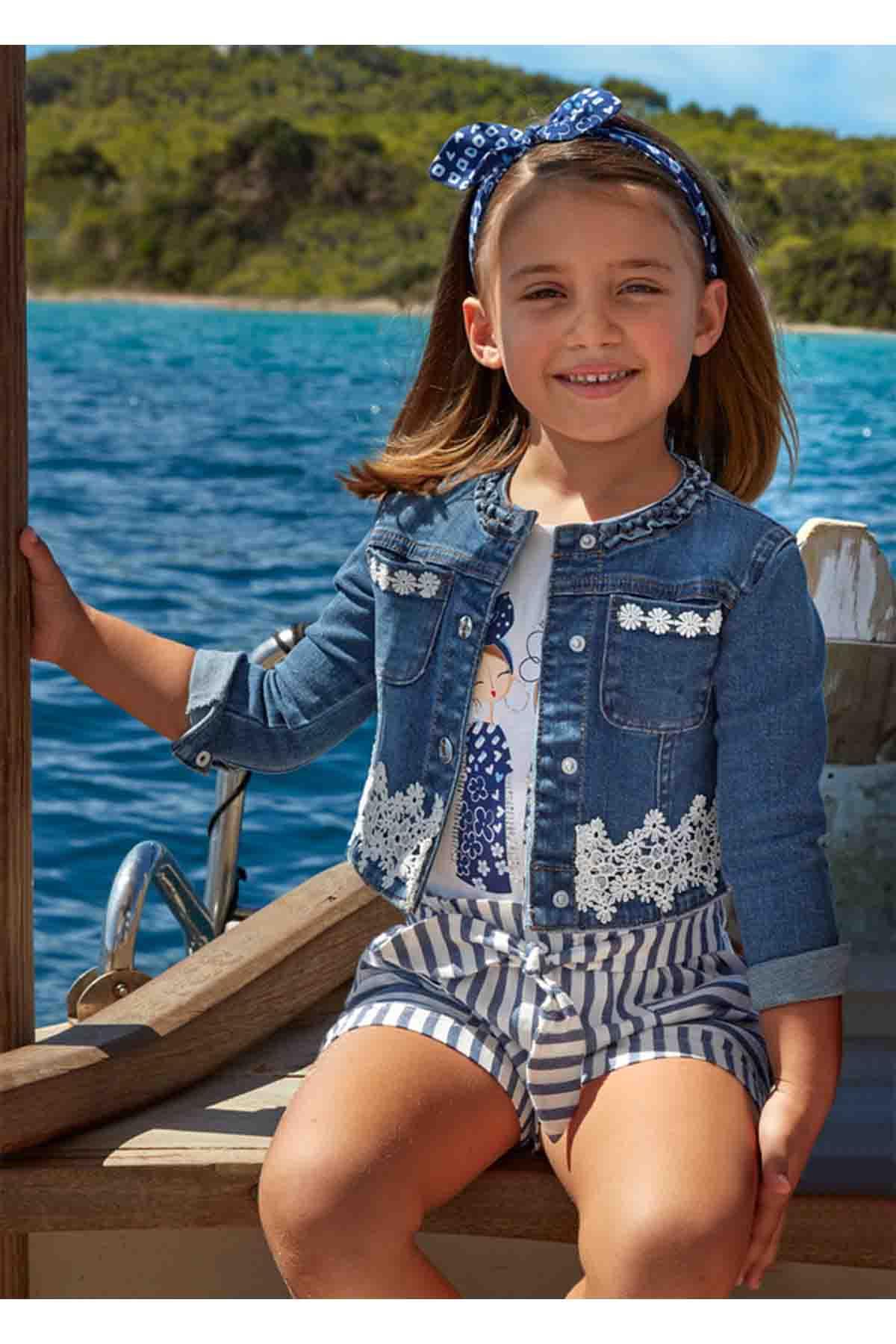 Mayoral Yazlık Kız Denim Ceket Koyu Mavi