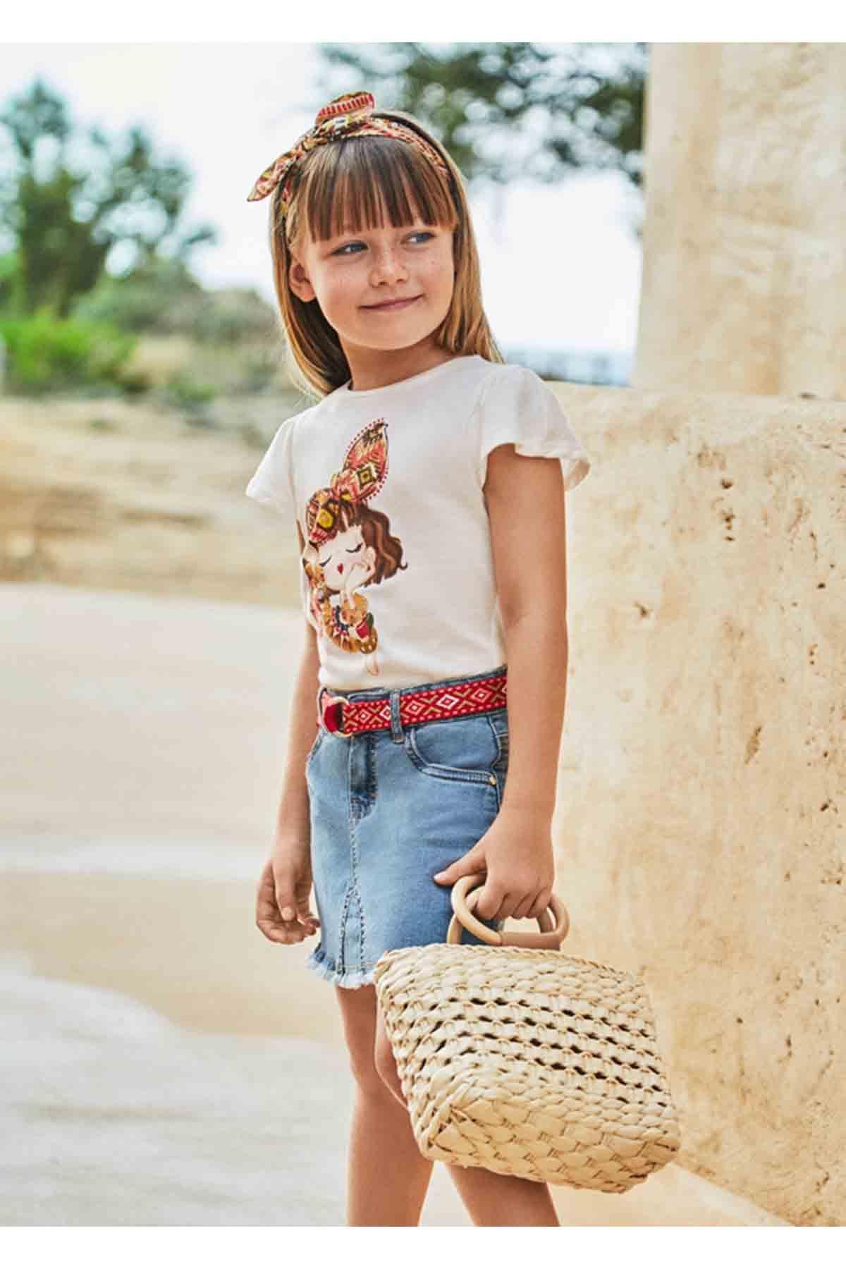 Mayoral Yazlık Kız Denim Etek Mavi