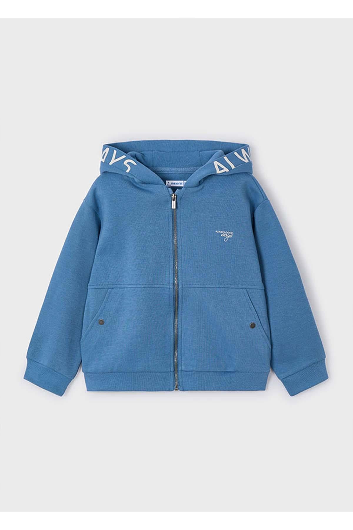 Mayoral Yazlık - Mevsimlik Erkek Çocuk Kapüşonlu Sweatshirt - Mavi