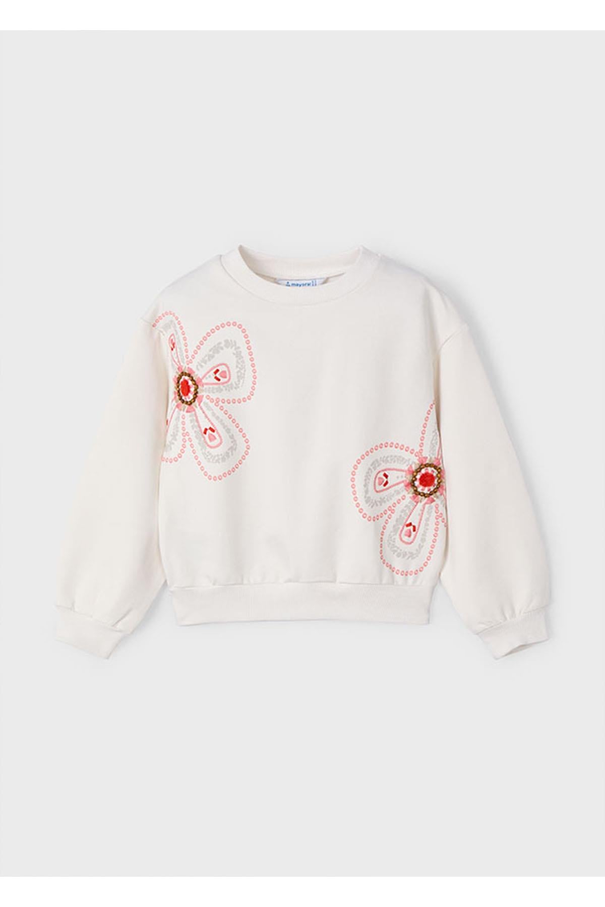 Mayoral Yazlık -Mevsimlik Kız Çocuk Sweatshirt - Krem