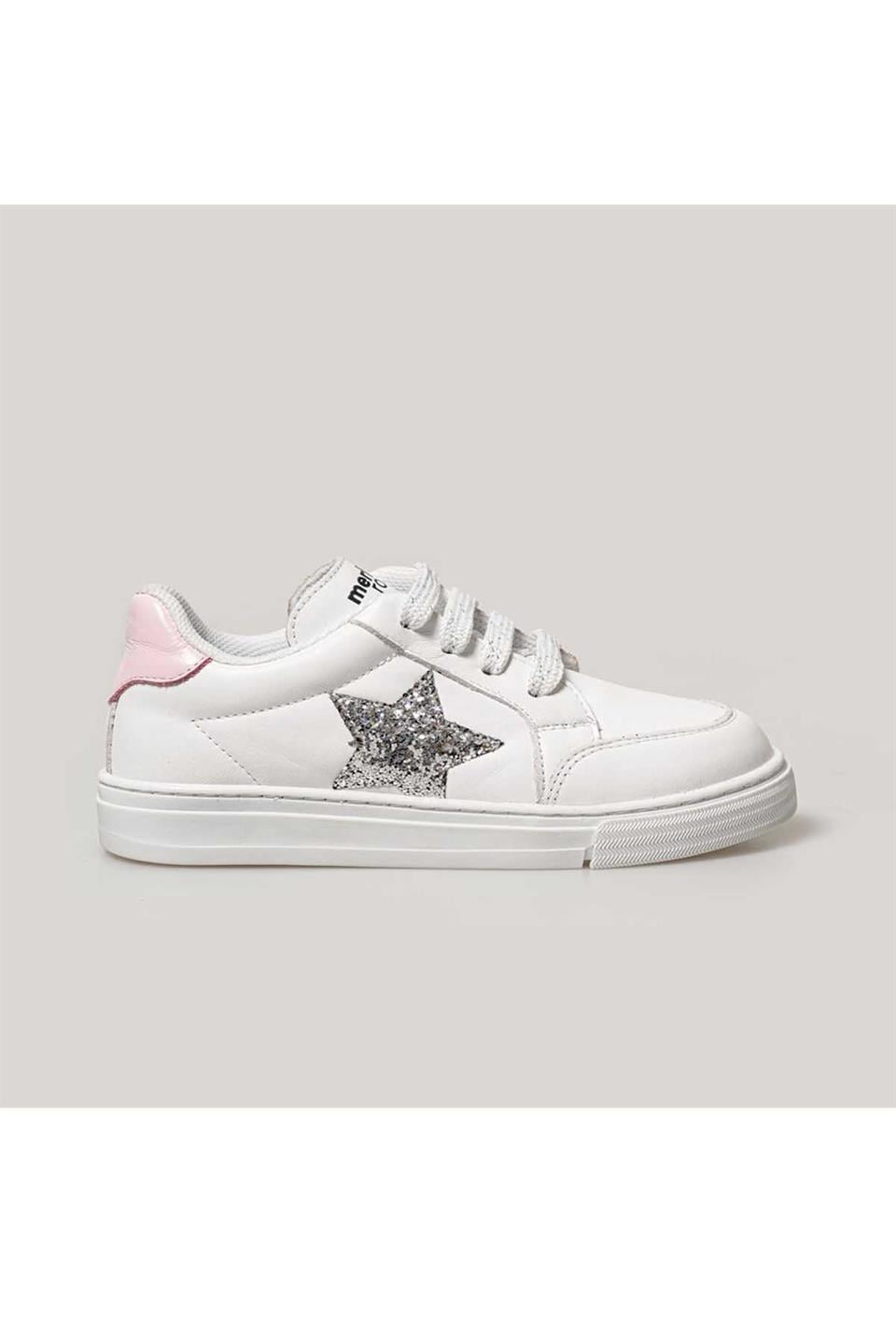 Merli&Rose Star Büyük Çocuk Sneaker | Beyaz-Pembe-Silver