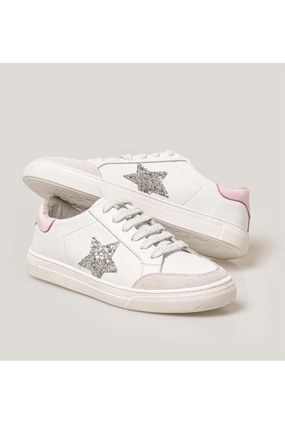 Merli&Rose Star Kadın Sneaker | Beyaz-Pembe-Silver