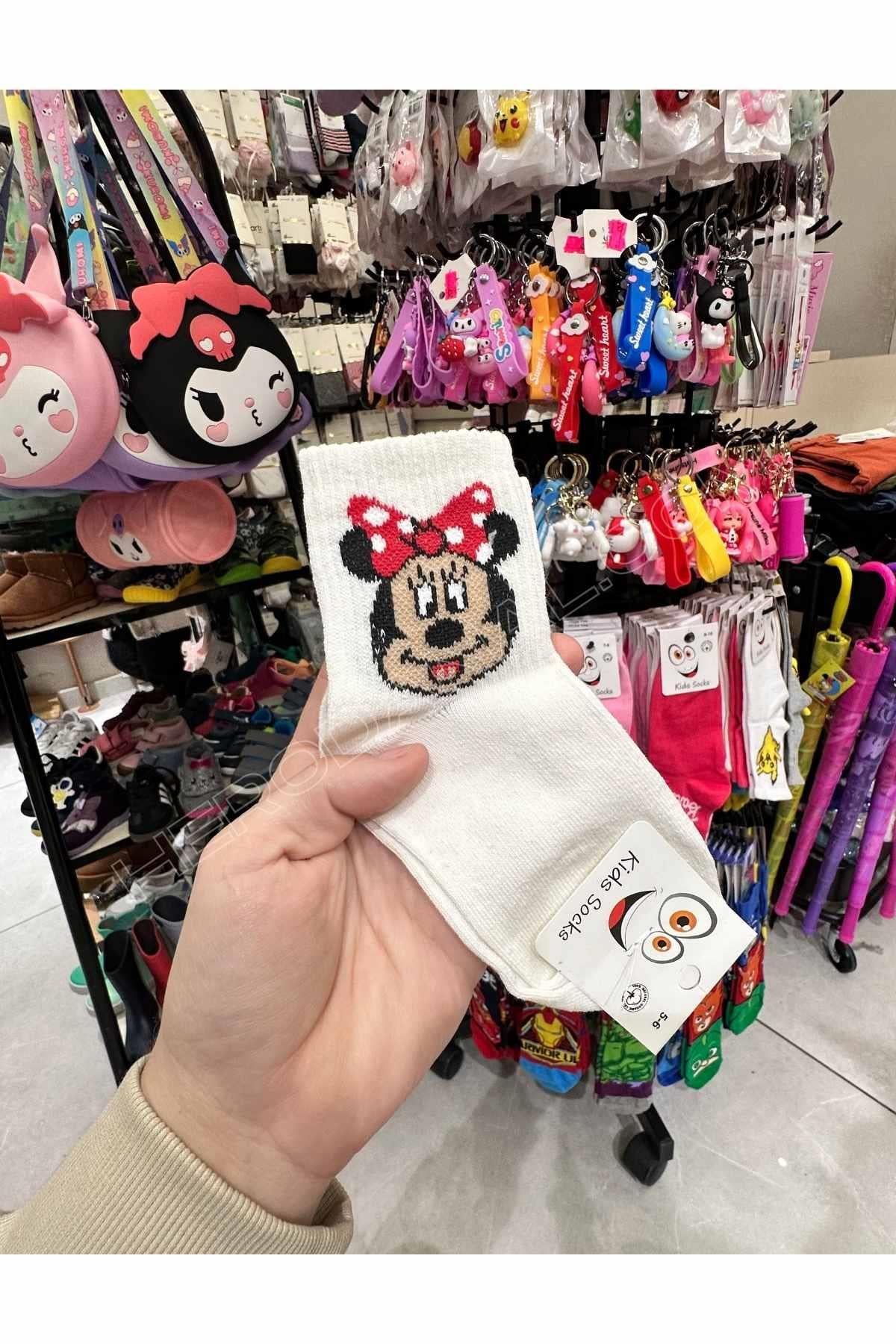 Minnie Mause Soket Çocuk Çorap - Beyaz