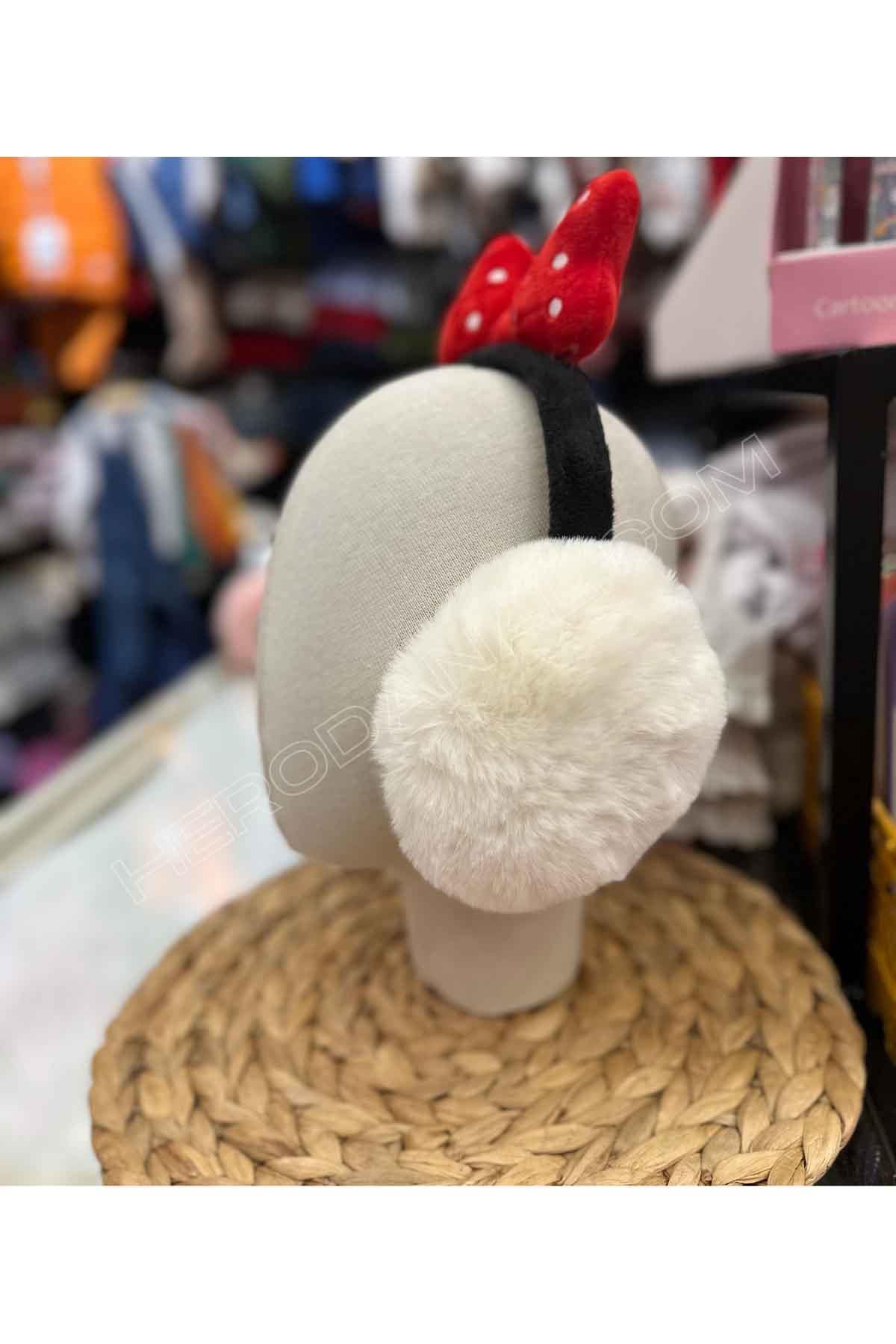 Minnie Mouse Katlanır Peluş Kulaklık - Beyaz