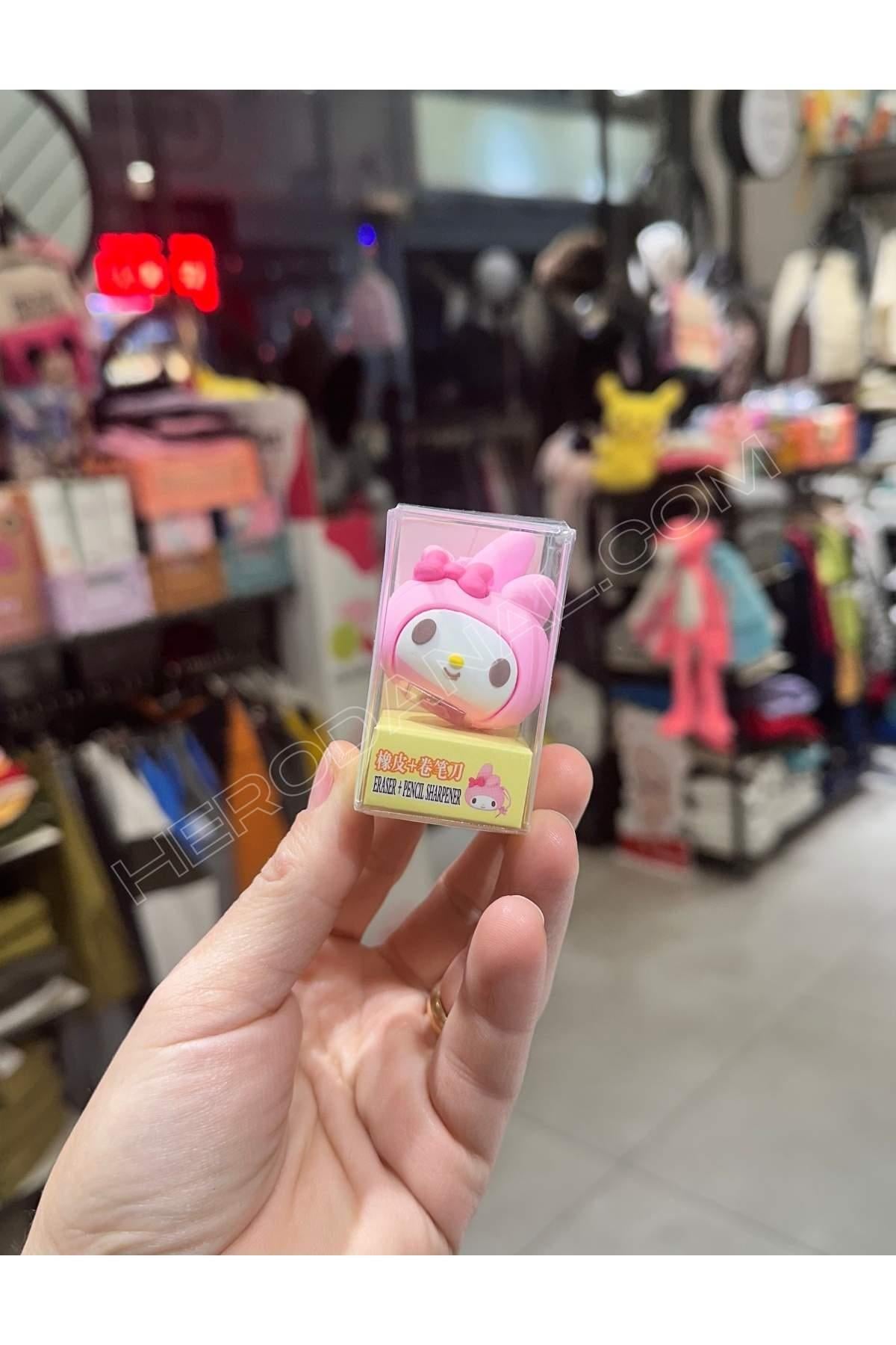 My Melodi Pembe Fiyonk Yeni Model Silikon Silgi Kalem Traş