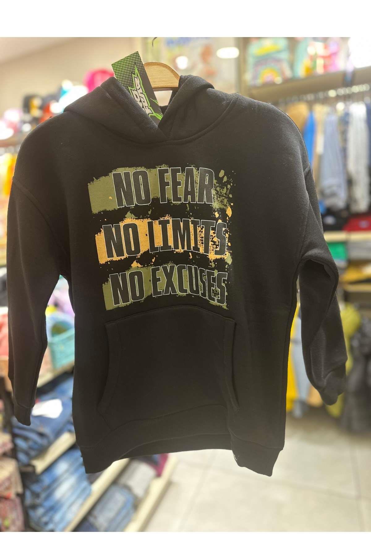 No Fear Çocuk Baskılı ŞARDONLU Sweatshirt - Siyah