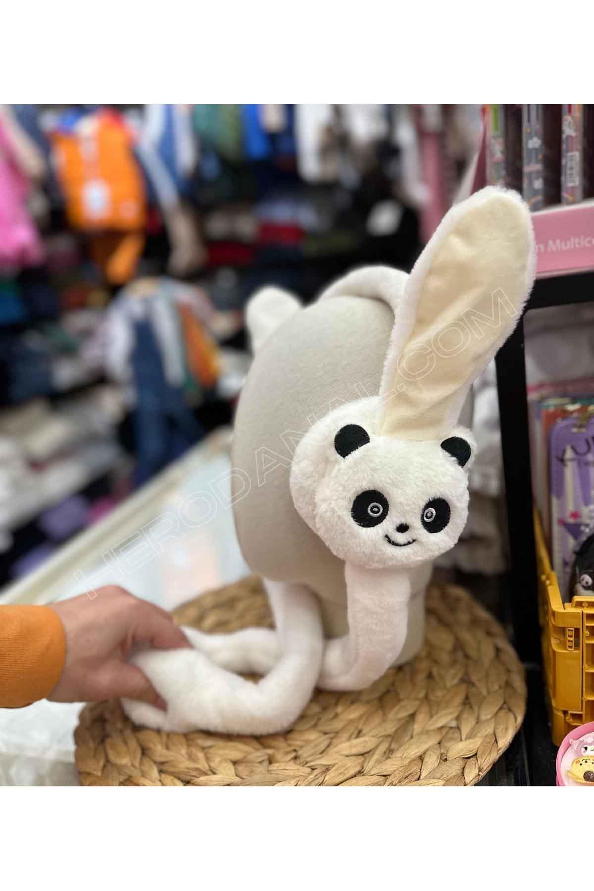 Panda Oynar Sesli Peluş Kulaklık - Beyaz Taç