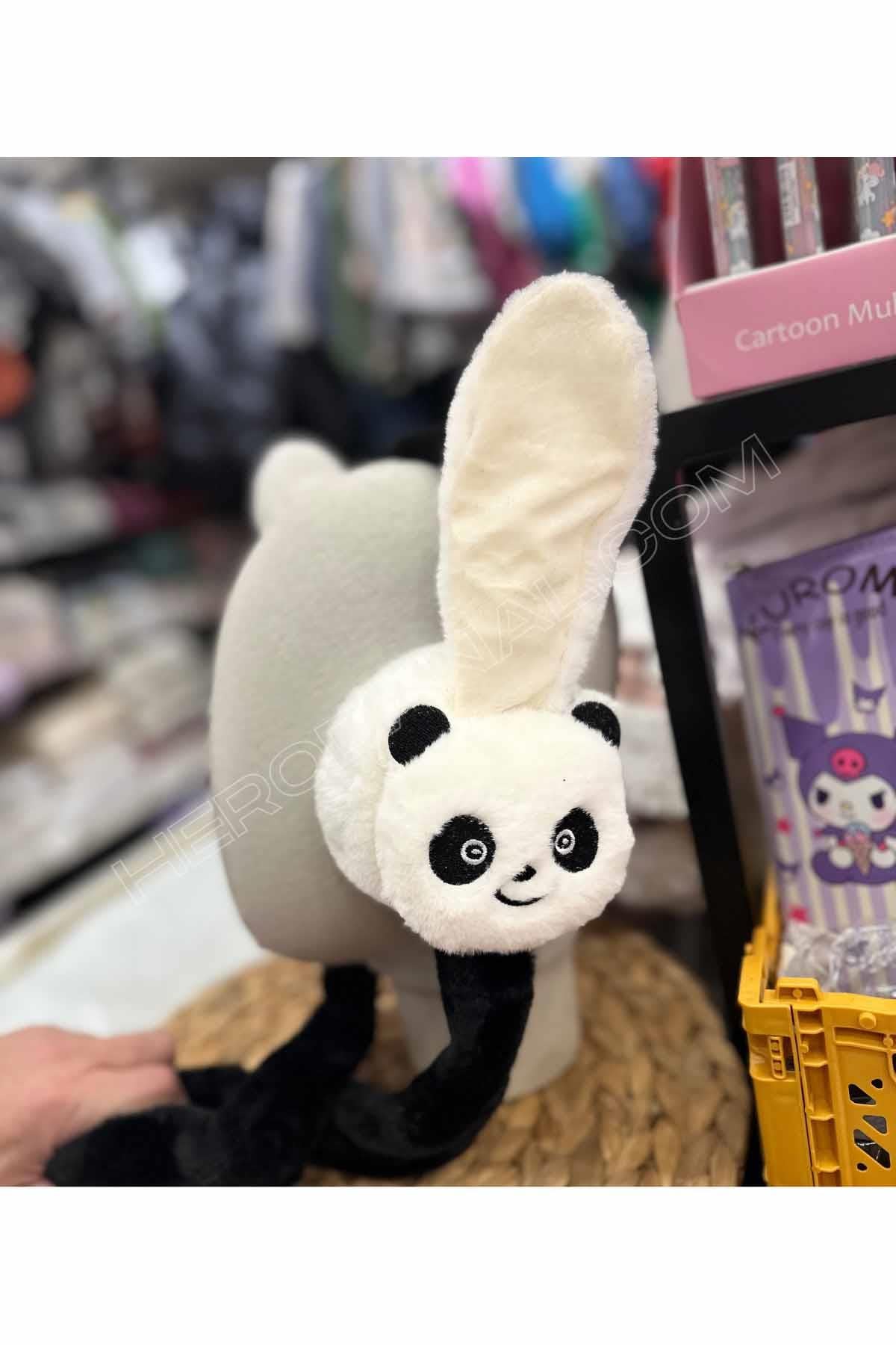 Panda Oynar Sesli Peluş Kulaklık - Siyah Taç
