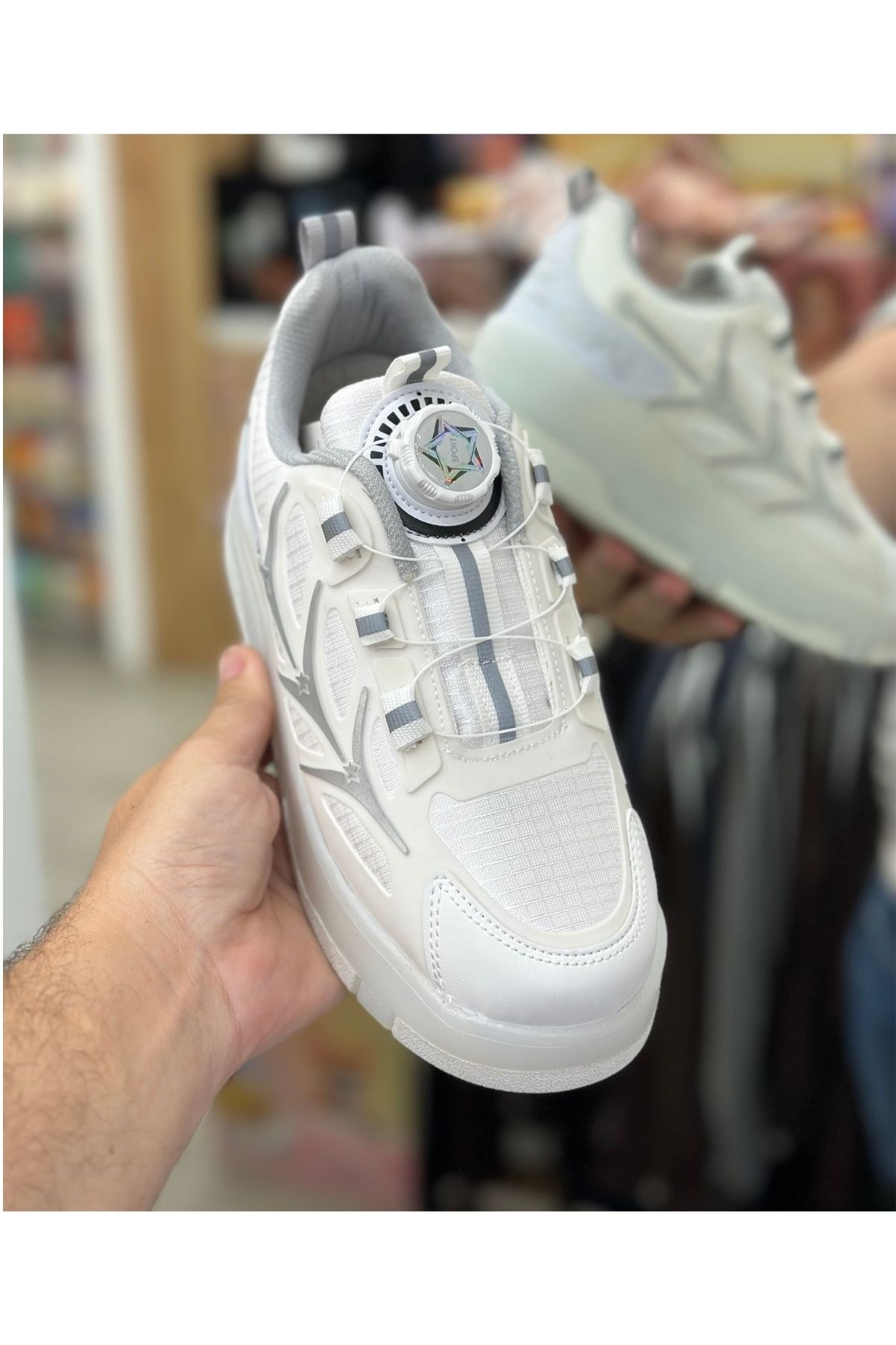 Patenli Yetişkin Çocuk Spor Ayakkabı Model 1 - Beyaz