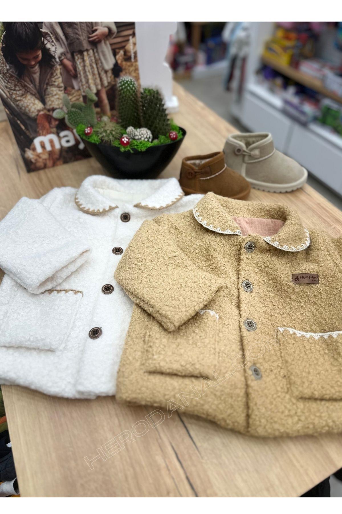 Pole Unisex Kışlık Bebek Hırka - Taba