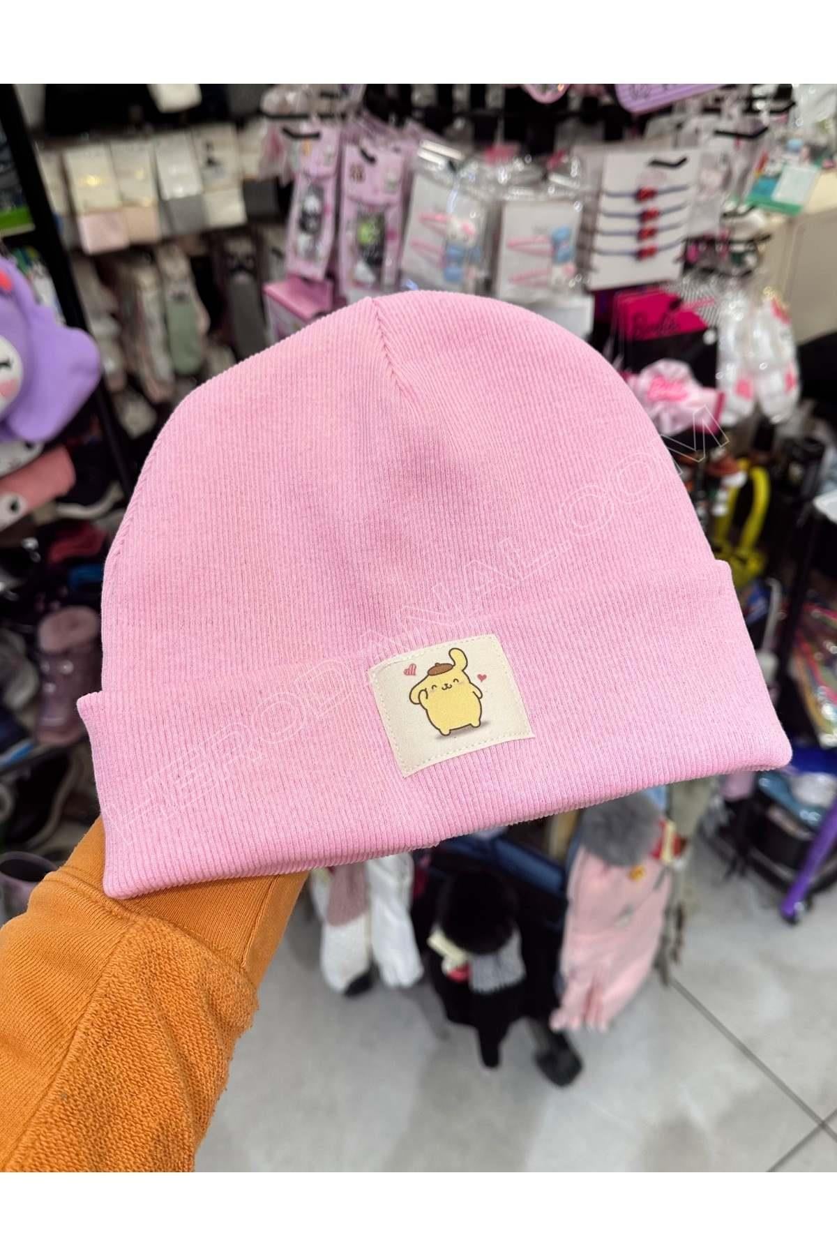Pompom Purin Katlamalı 1-3 ve 4-15 Yaş Uyumlu Bere
