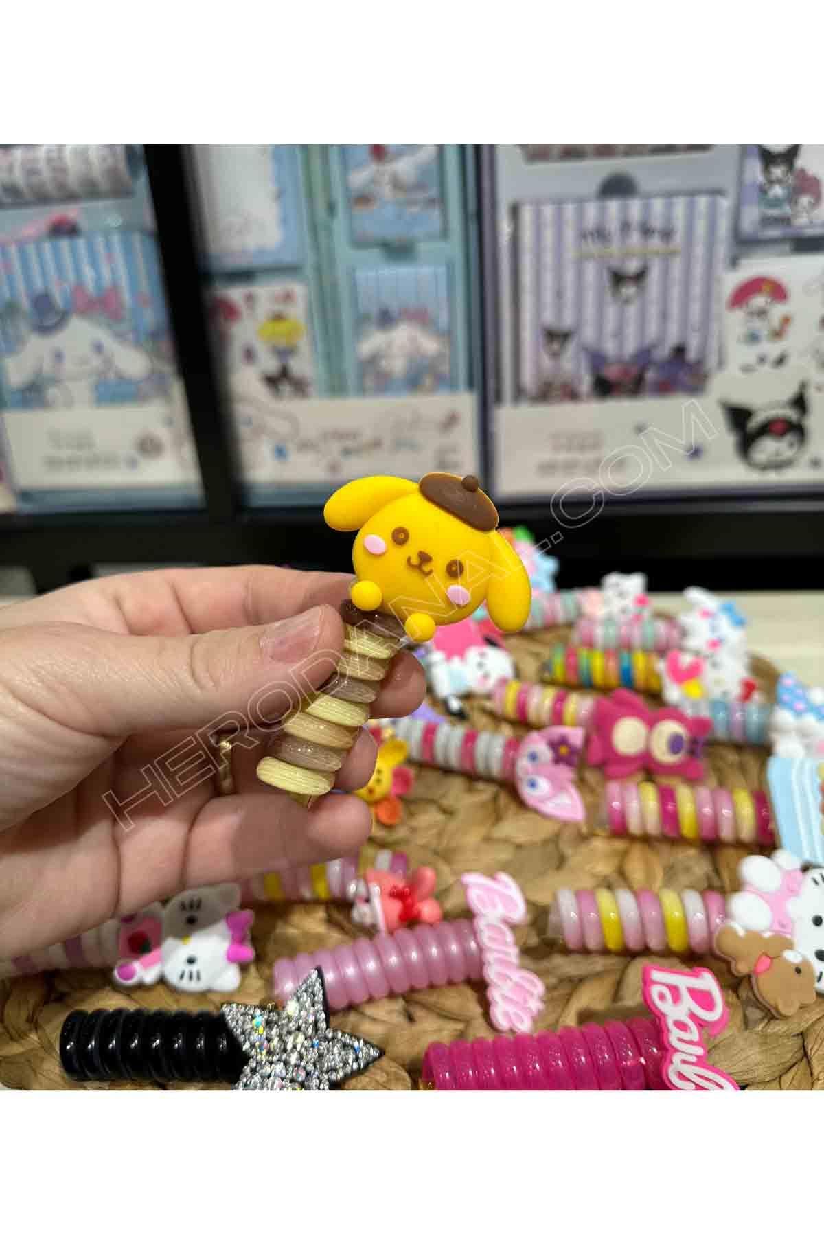 PompomPurin Silikon Başlıklı Akordiyon & Burgu Toka - Model 2