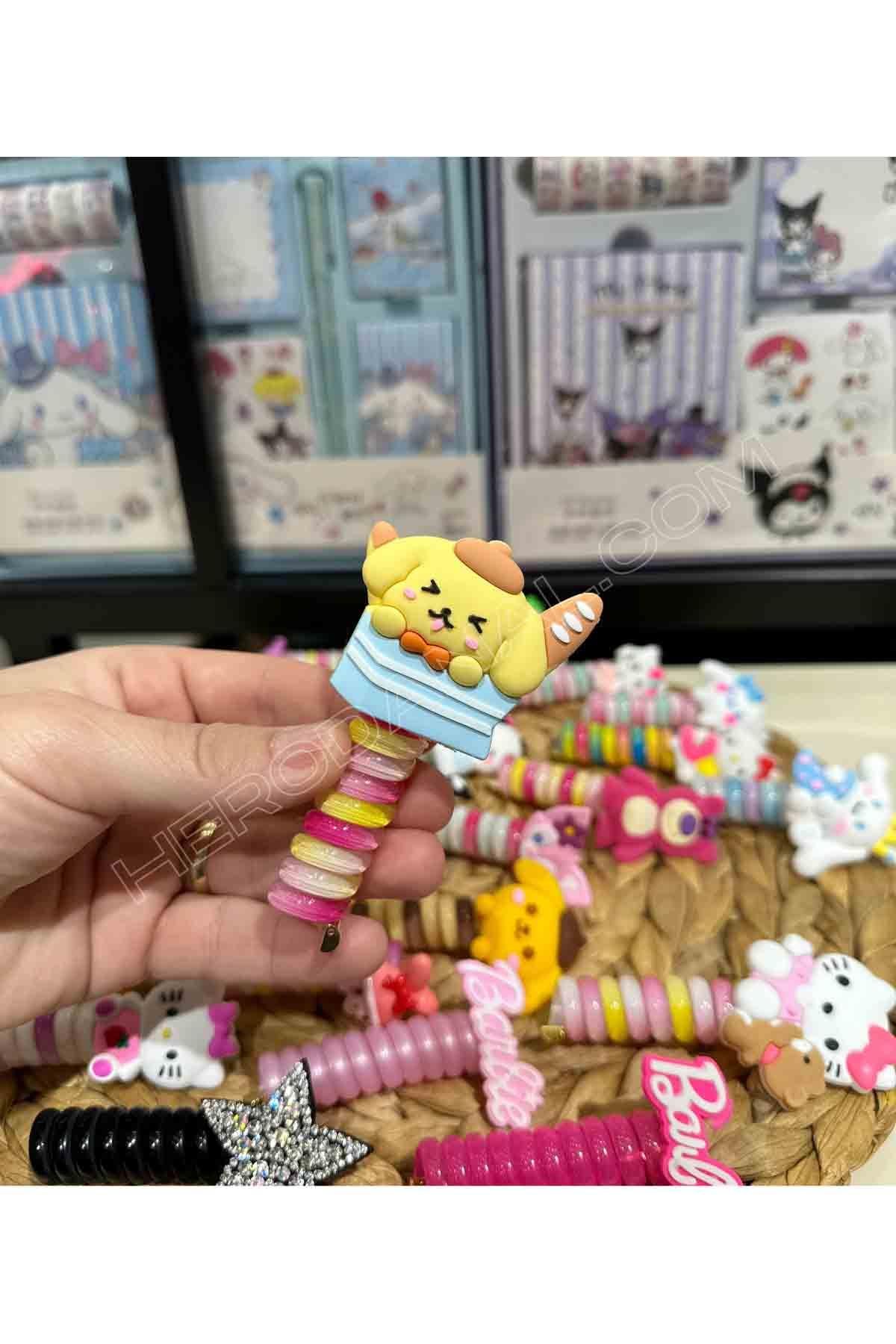 PompomPurin Silikon Başlıklı Akordiyon & Burgu Toka - Model 1