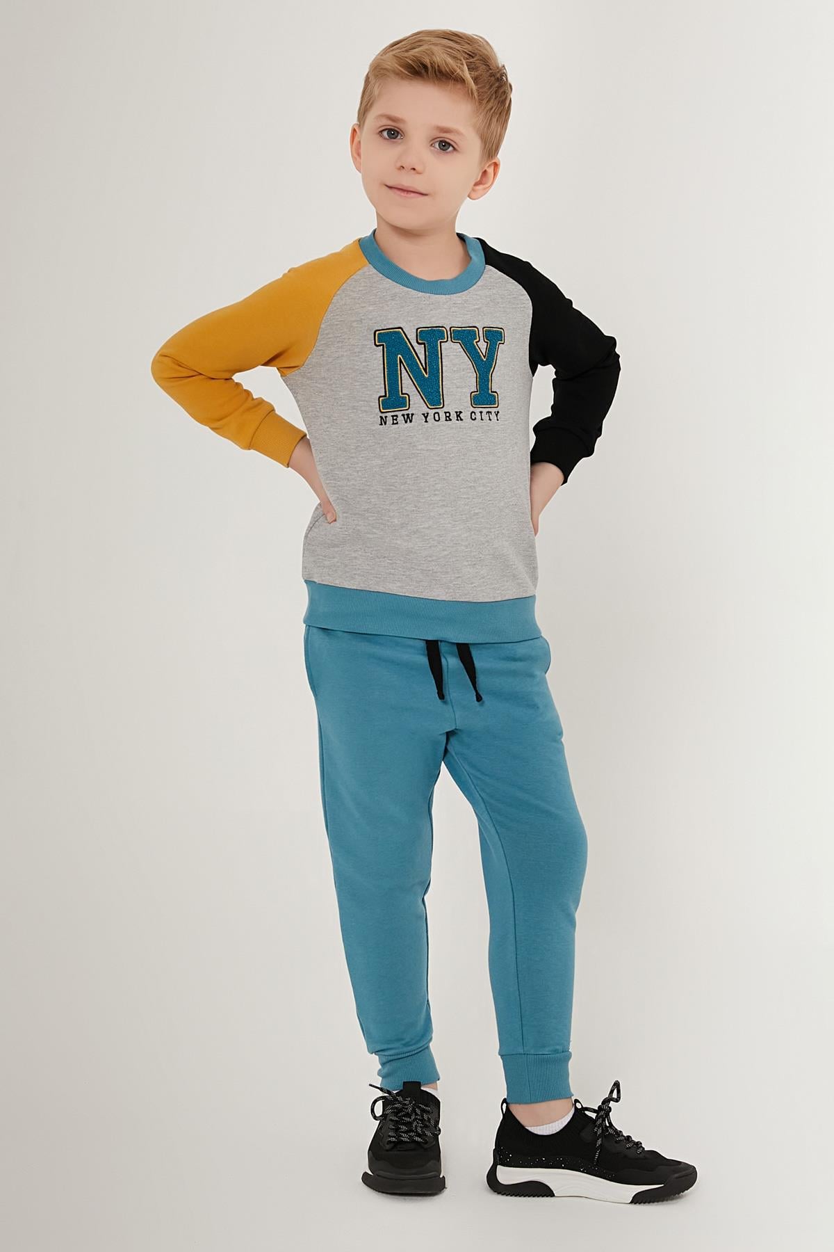 Rolypoly New York Gri Erkek Çocuk Eşofman Takımı