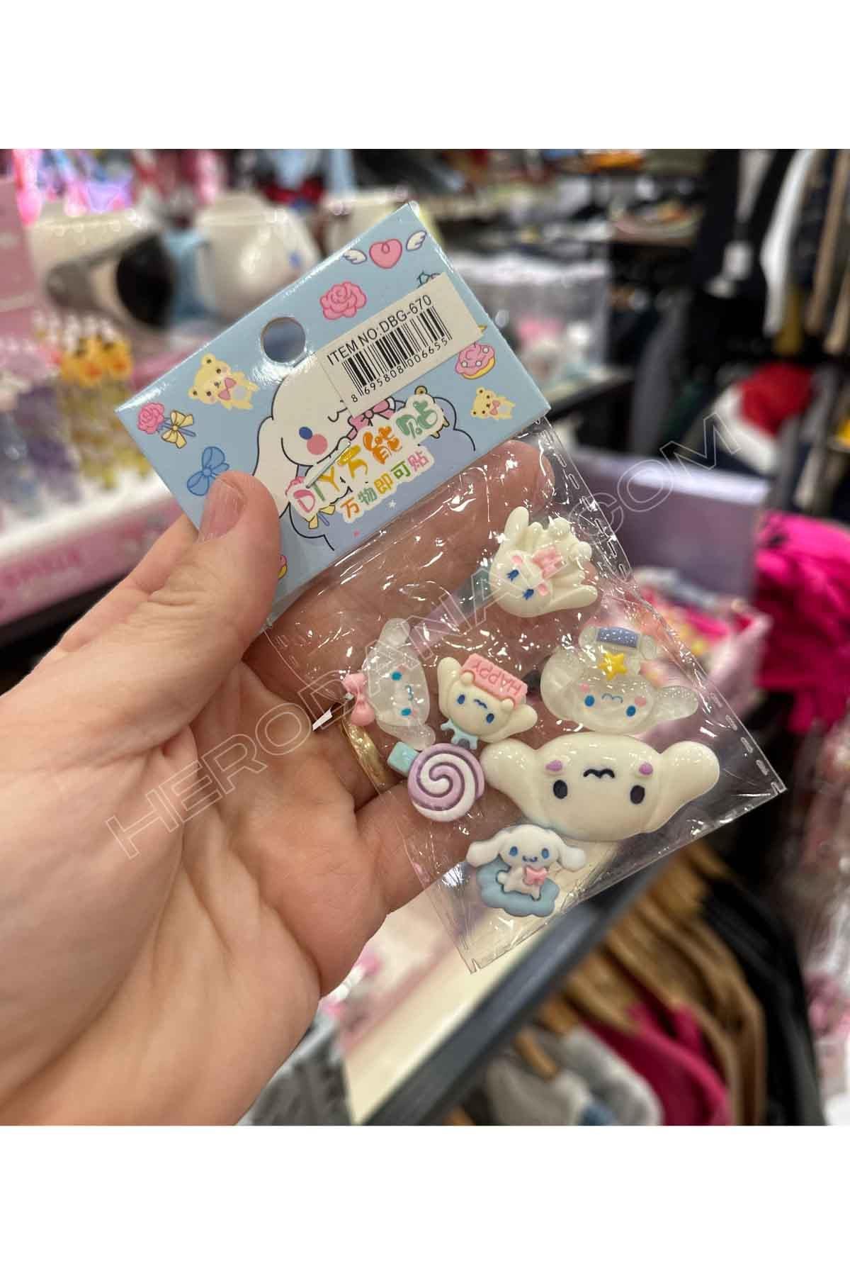 Sanrio 7'li 3D Yapışkanlı Sticker - Cinnamoroll