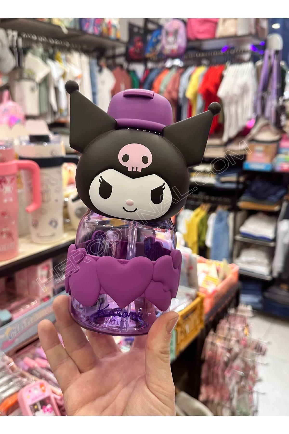 Sanrio 850ml Askılılı Su Matarası - Kuromi