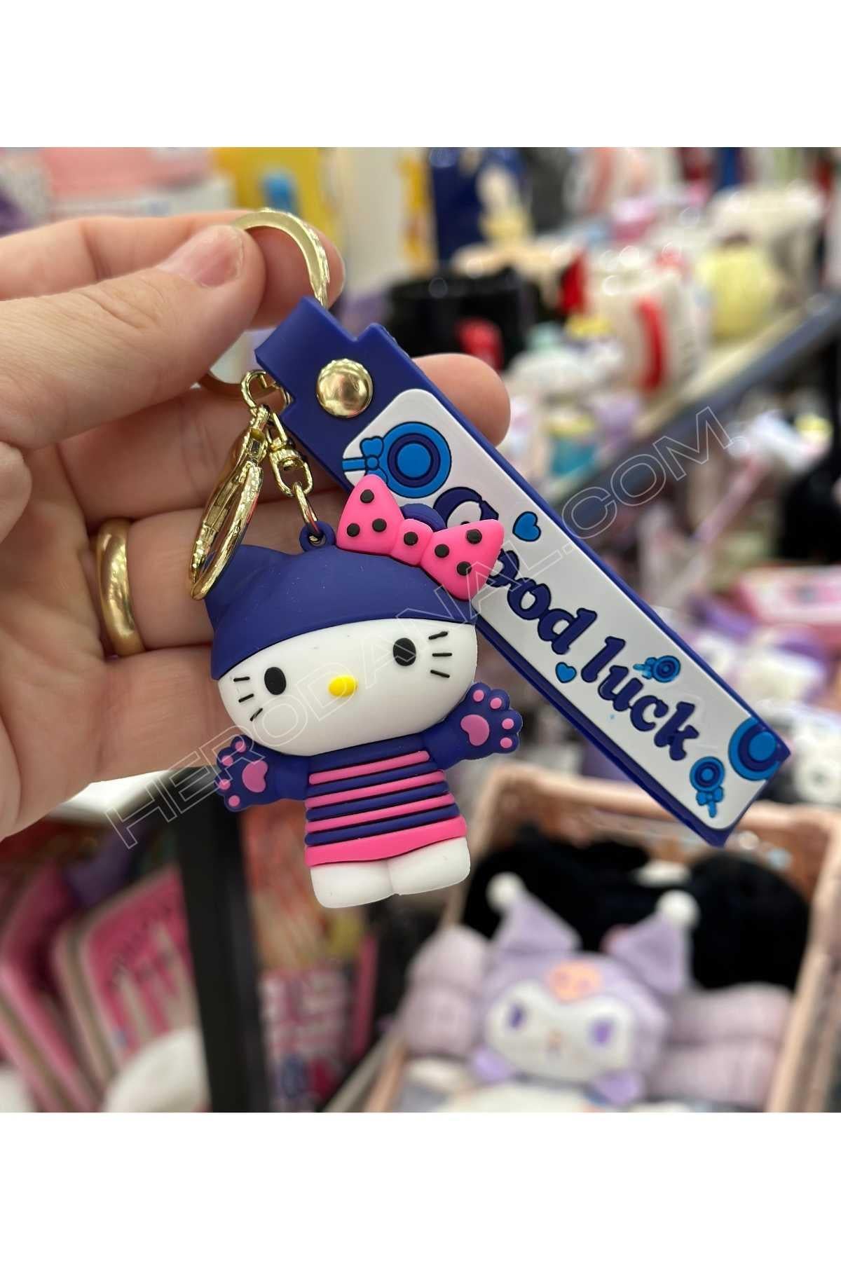 Sanrio Hello Kitty İri Boy Silkon Anahtarlık - Good Luck