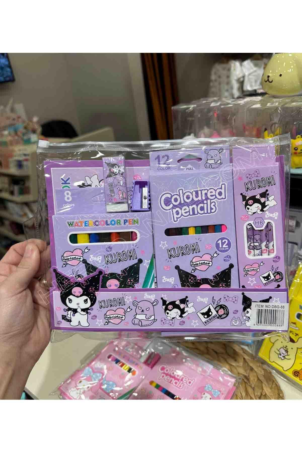 Sanrio Kuromi Boya Kalem Kırtasiye Seti