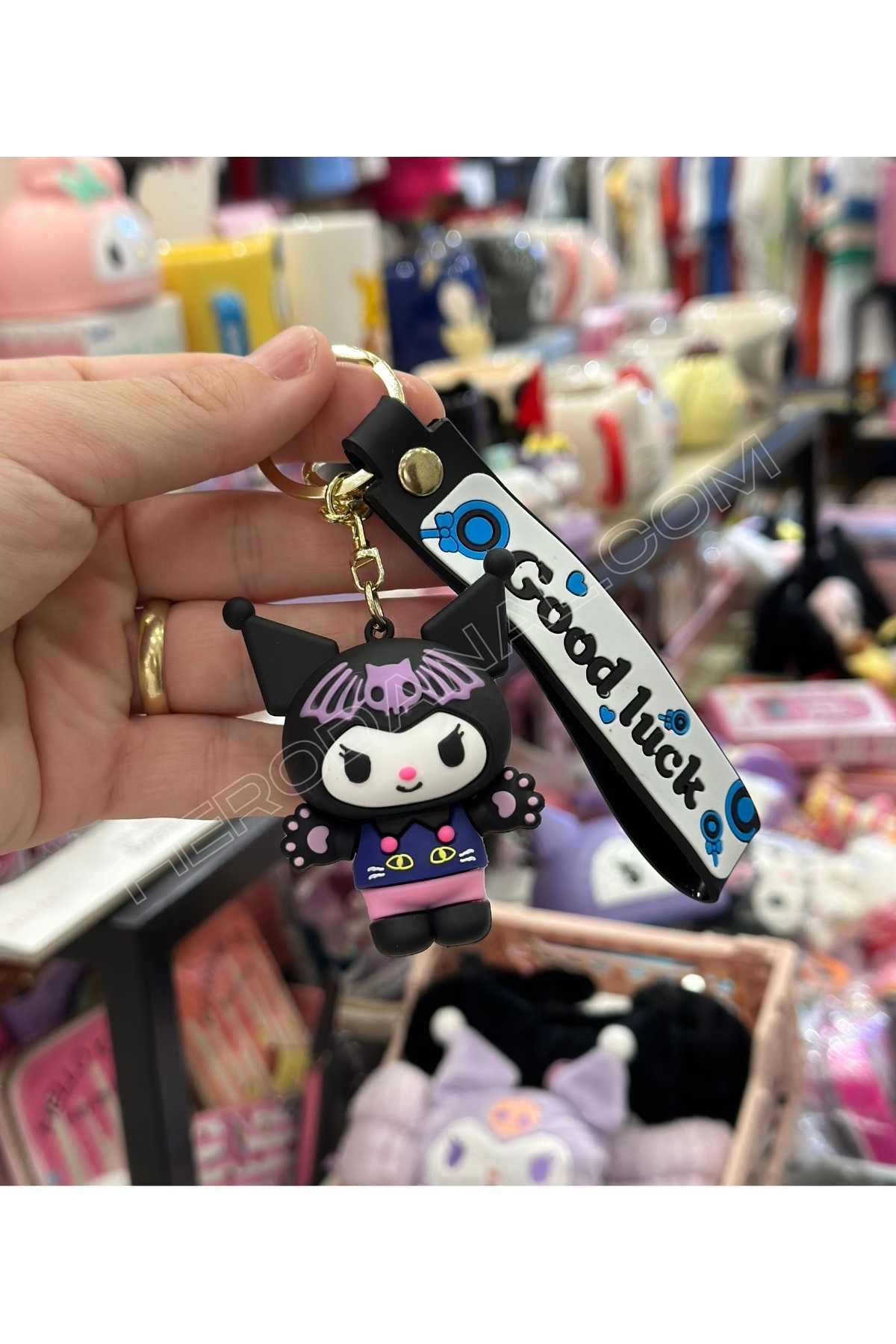 Sanrio Kuromi İri Boy Silkon Anahtarlık - Good Luck