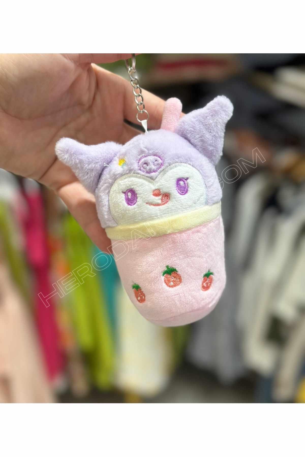Sanrio Kuromi Milkshake Peluş Anahtarlık