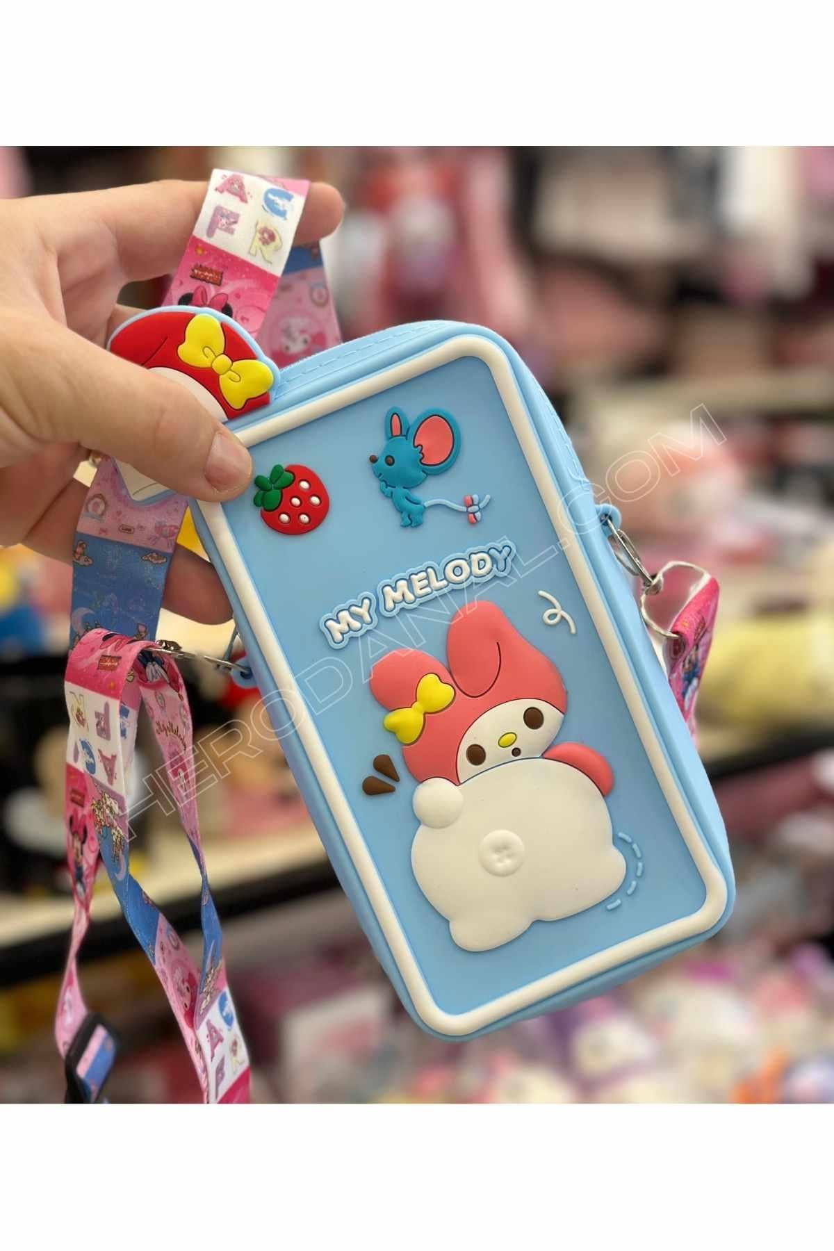Sanrio Mymelody Silikon Telefon Çantası - Mavi