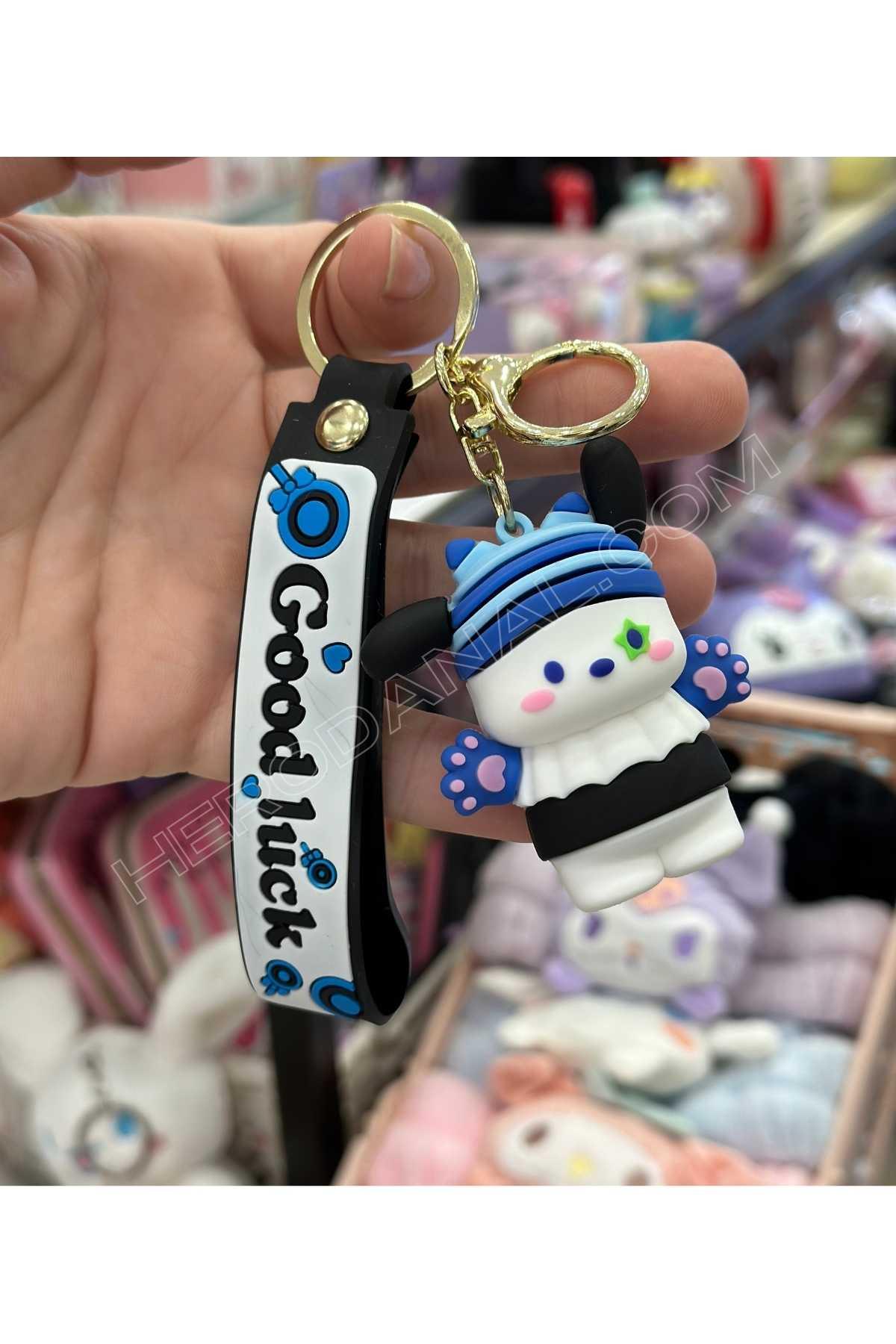 Sanrio Pochacco İri Boy Silkon Anahtarlık - Good Luck