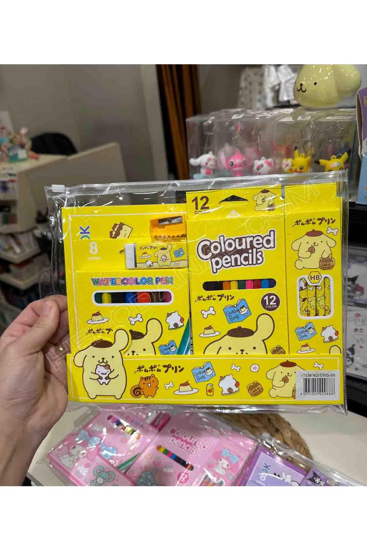 Sanrio Pompompurin Boya Kalem Kırtasiye Seti