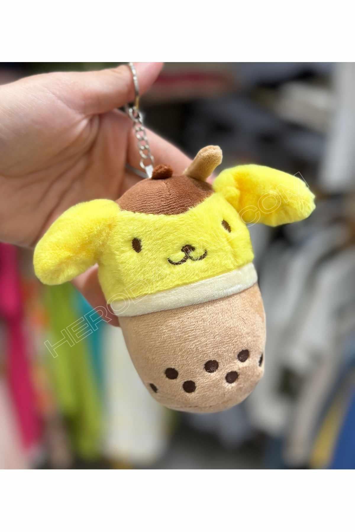 Sanrio Pompompurin Milkshake Peluş Anahtarlık