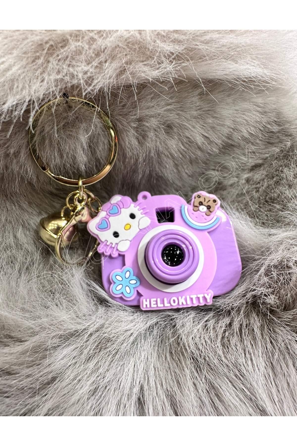 Sanrio Resim Yansıtmalı Fotoğraf Makinesi Modelli Anahtarlık - Hello Kitty - Mor
