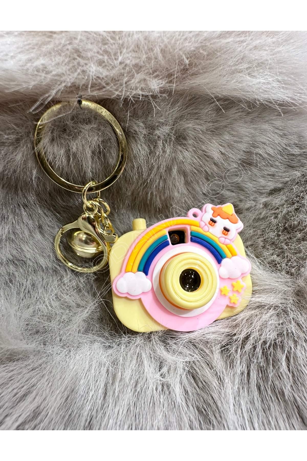 Sanrio Resim Yansıtmalı Fotoğraf Makinesi Modelli Anahtarlık - Unicorn - Sarı