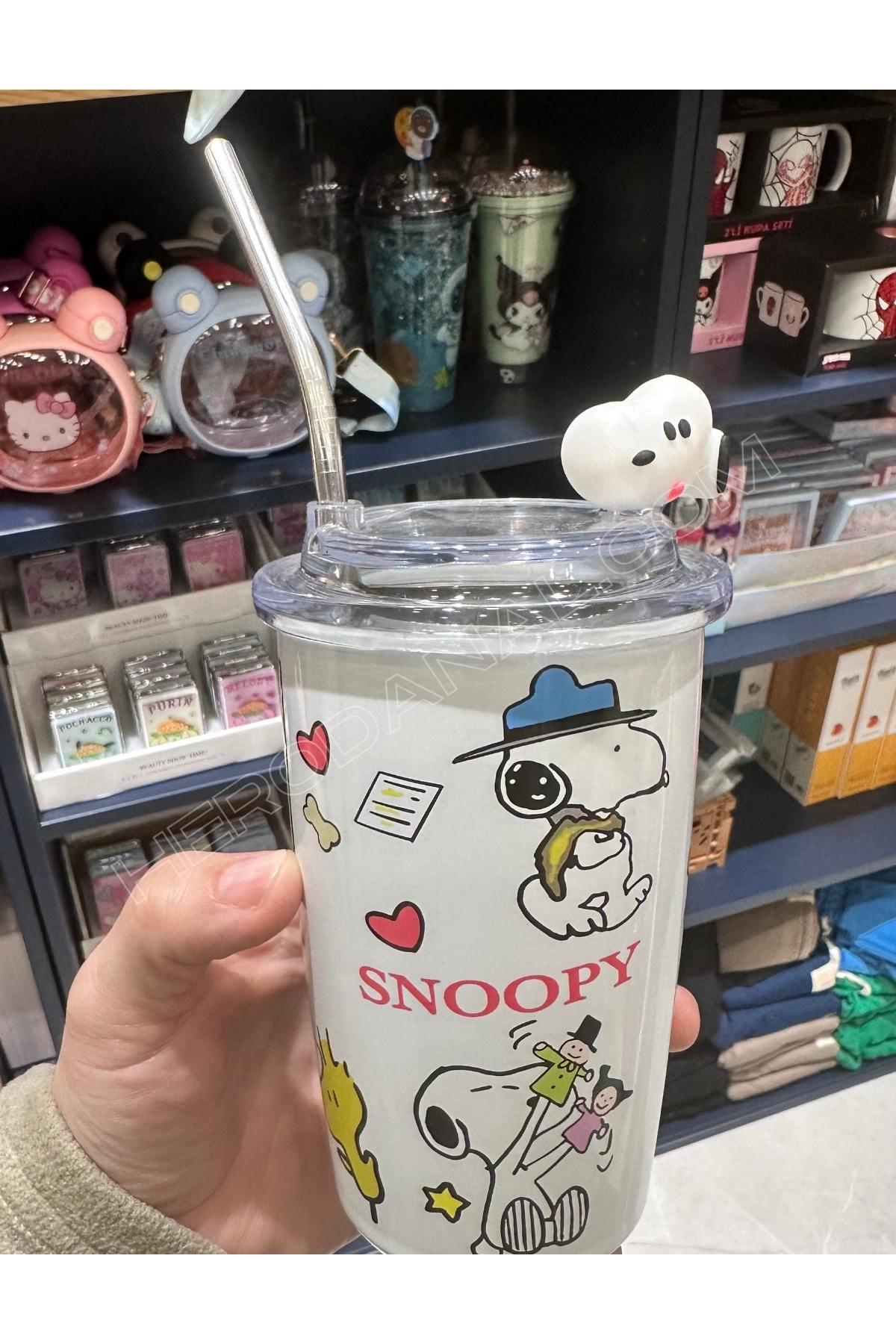 Sanrio Snoopy Pipetli Figürlü Kupa Çelik