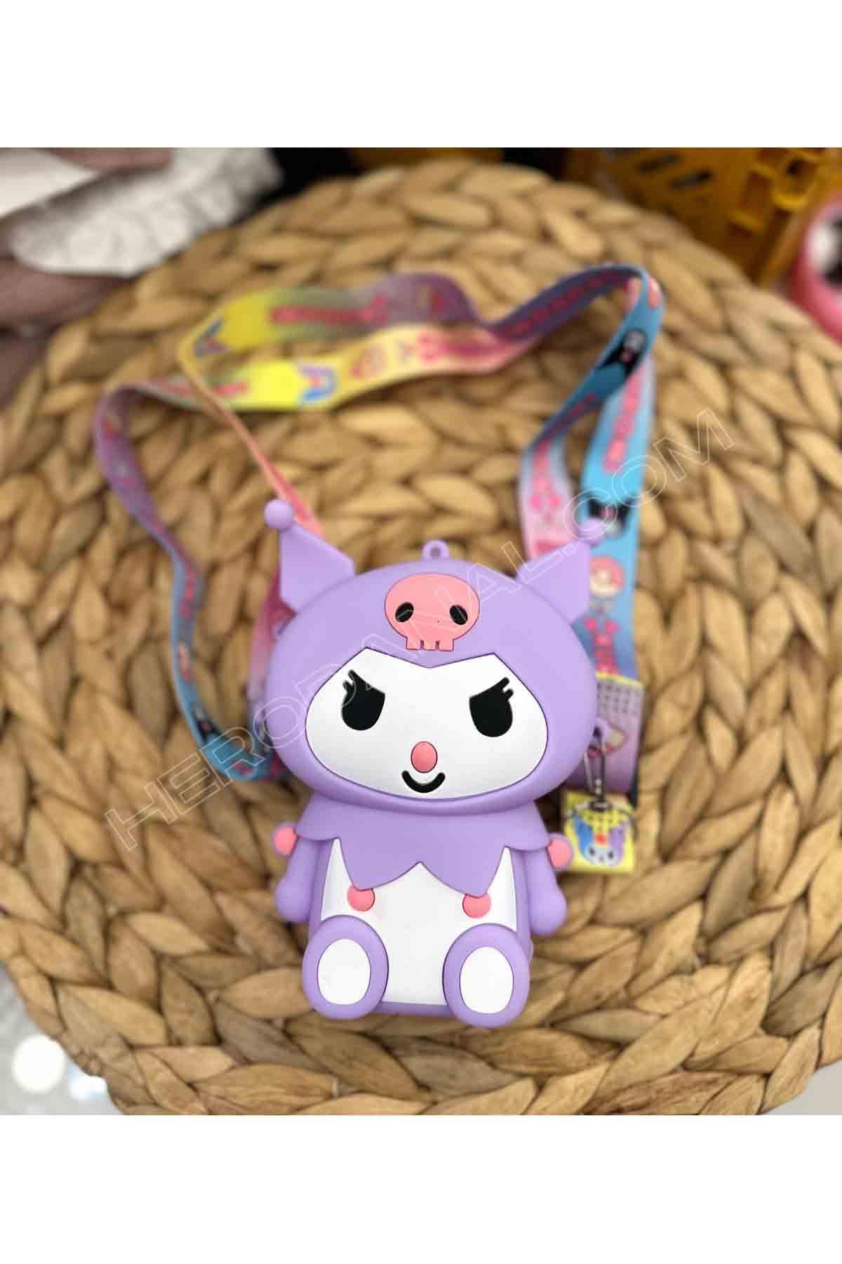 Sevimli Kuromi Dik Silikon Çanta - Mor
