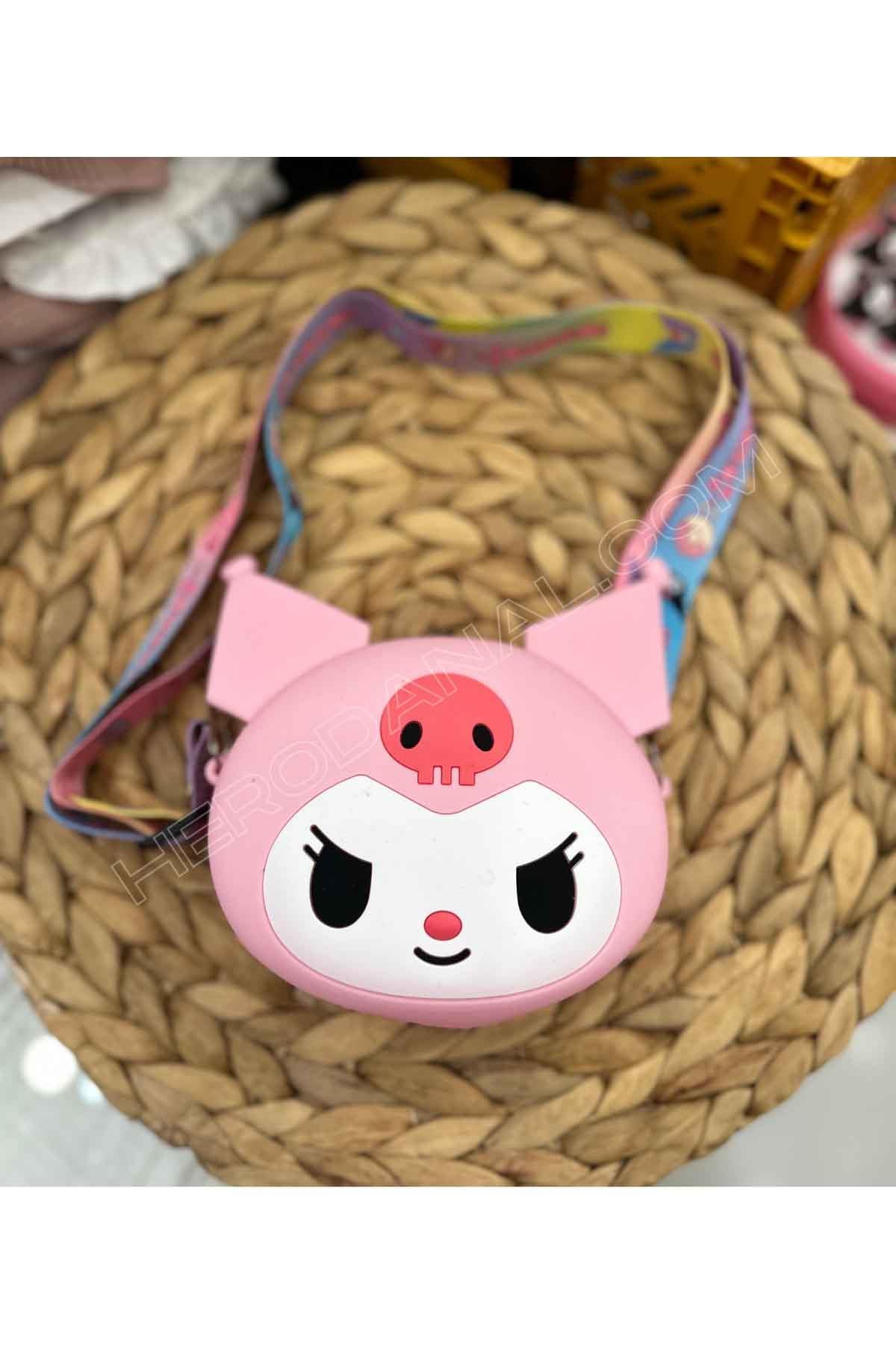 Sevimli Kuromi Silikon Çanta - Açık Pembe