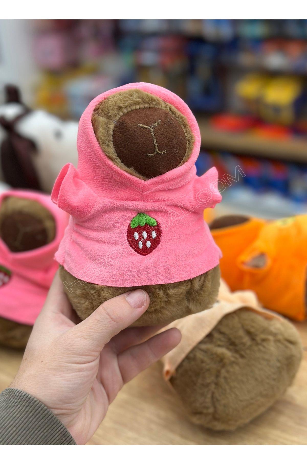 Sevimli Tshırtlı Mini Peluş 17cm - Pembe