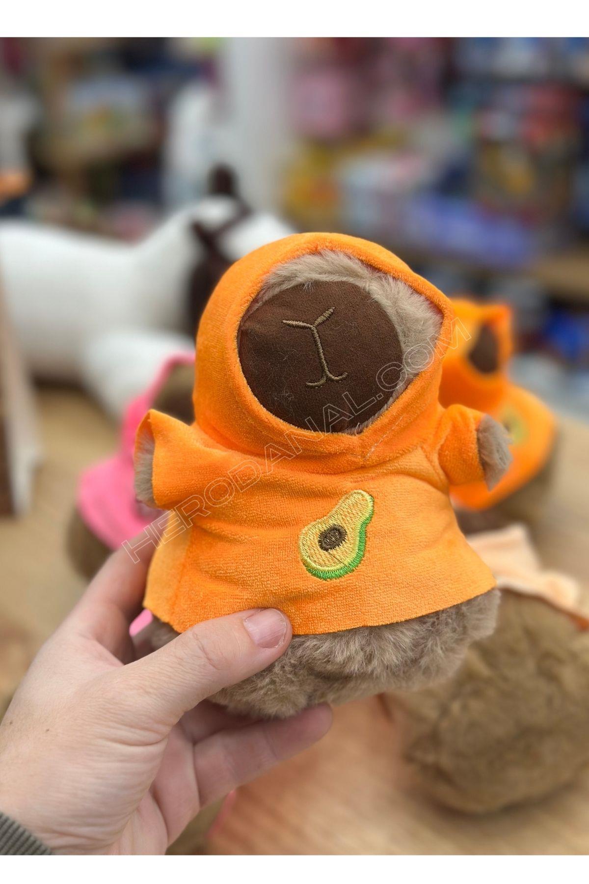 Sevimli Tshırtlı Mini Peluş 17cm - Turuncu