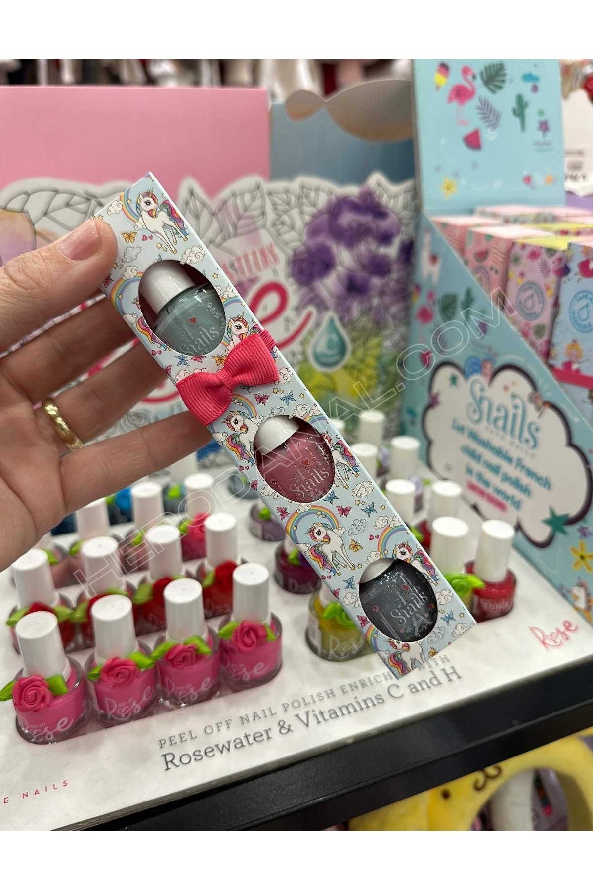 Snails Mini 3'lü Su Bazlı Oje - Rainbow Unicorn