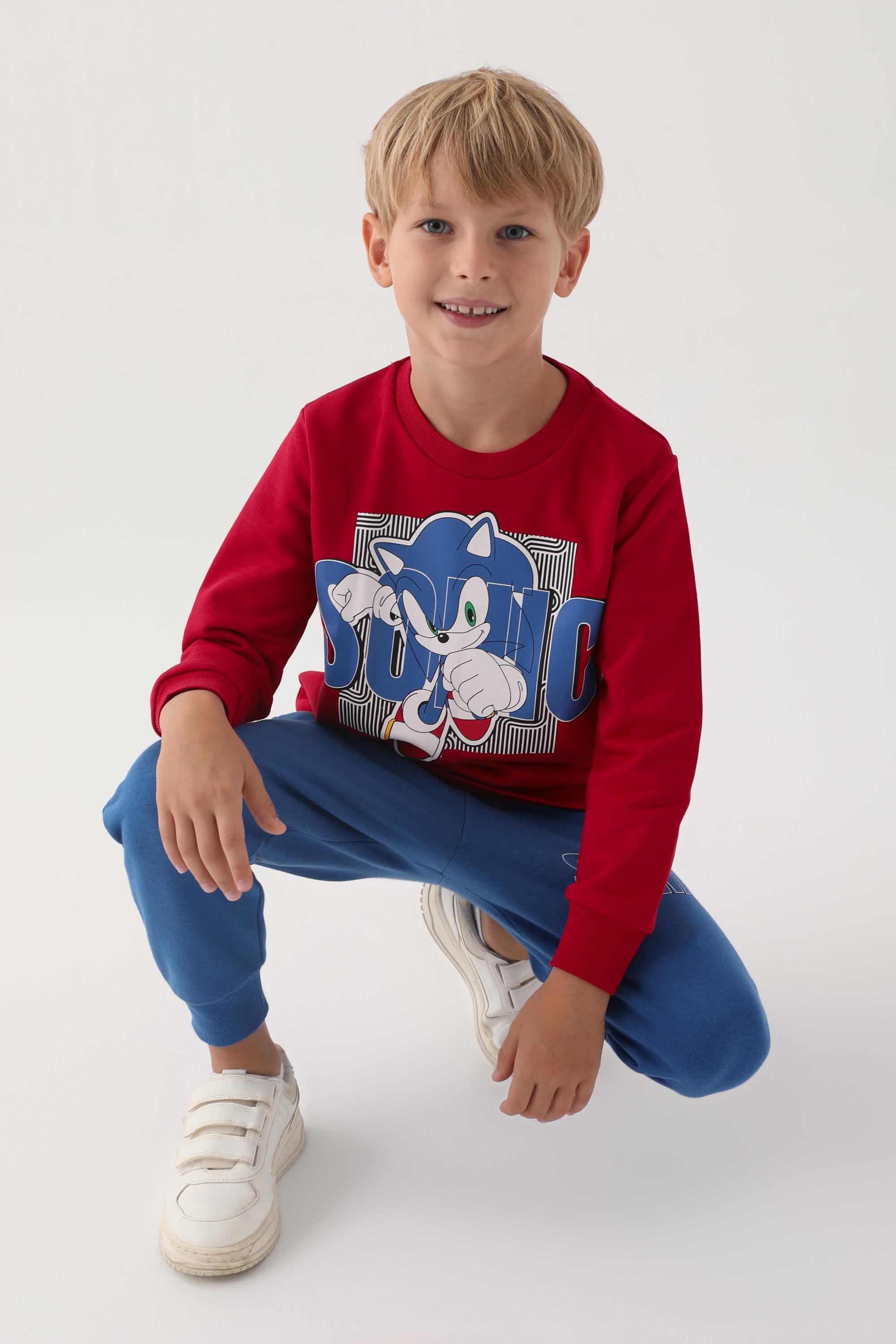 Sonic Modern Sonic Kırmızı Baskılı Erkek Çocuk Eşofman Takımı