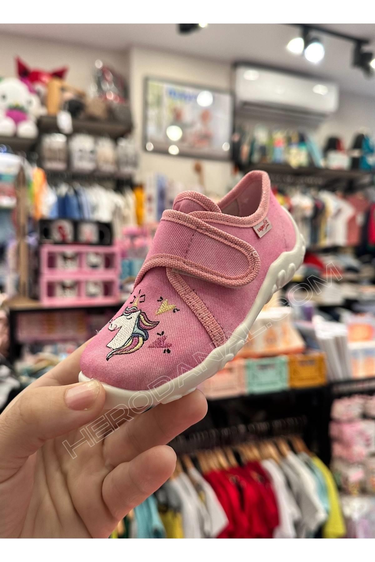 SuperFit Kız Çocuk Ev Ayakkabısı - Unicorn - Pembe