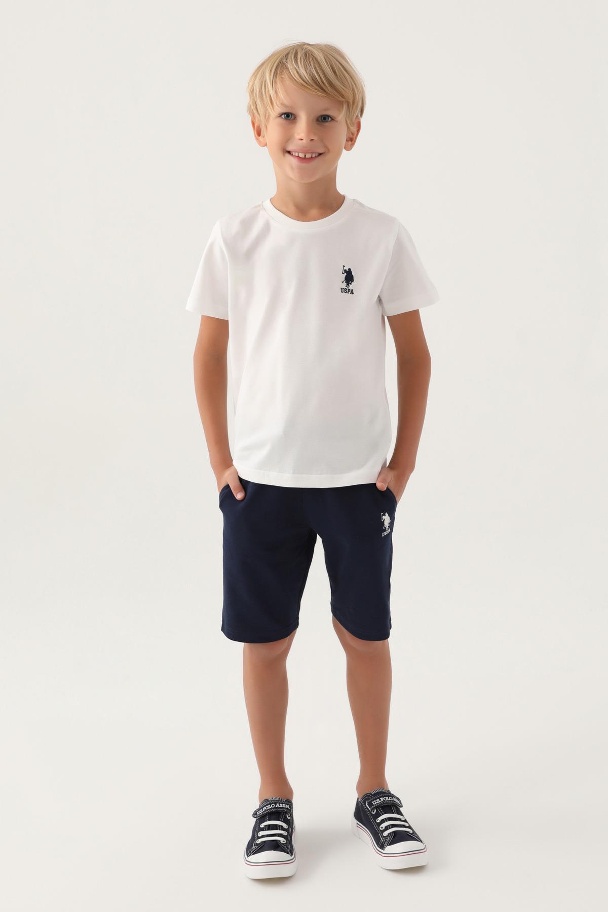 U.S. Polo Assn. Erkek Çocuk Şortlu Takım - Ekru