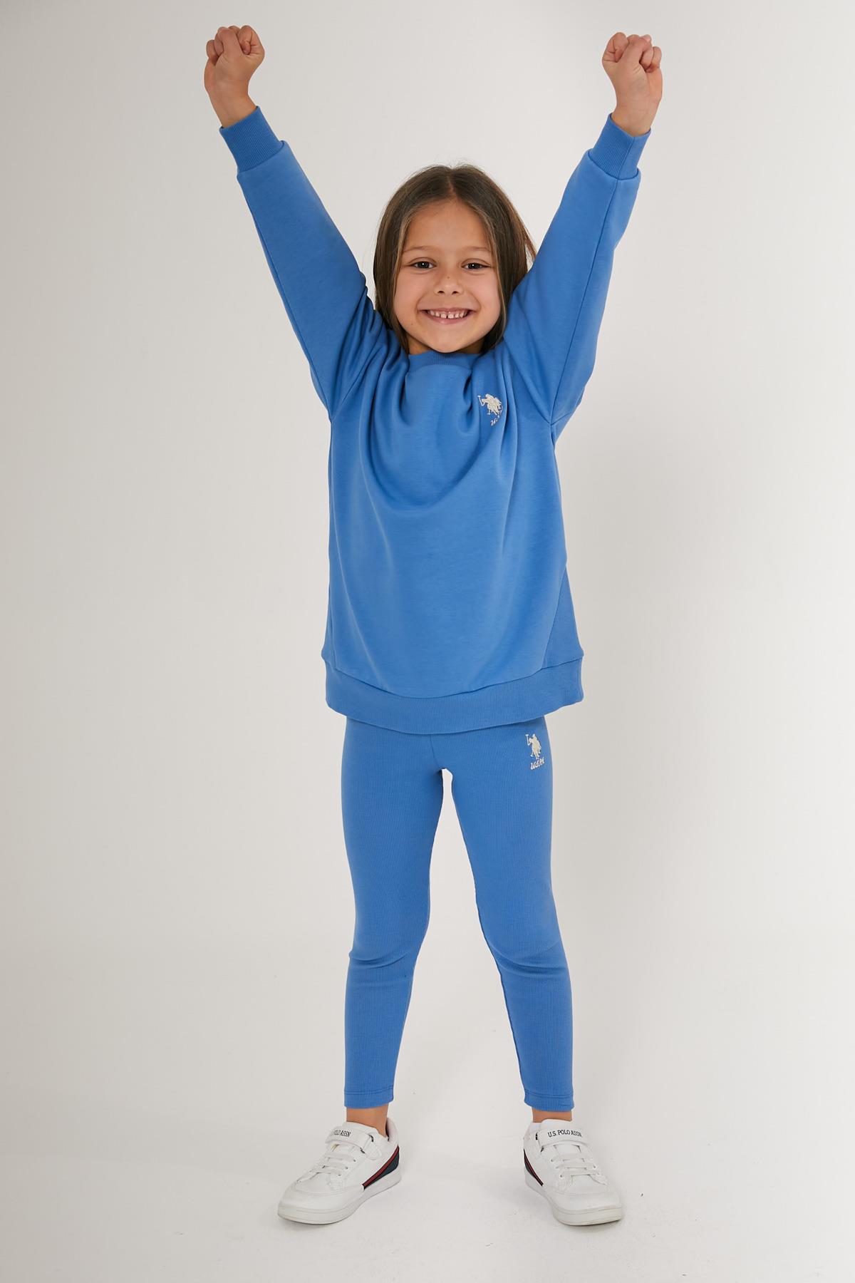 U.S. Polo Assn. Kız Çocuk Tayt Takım - Mavi