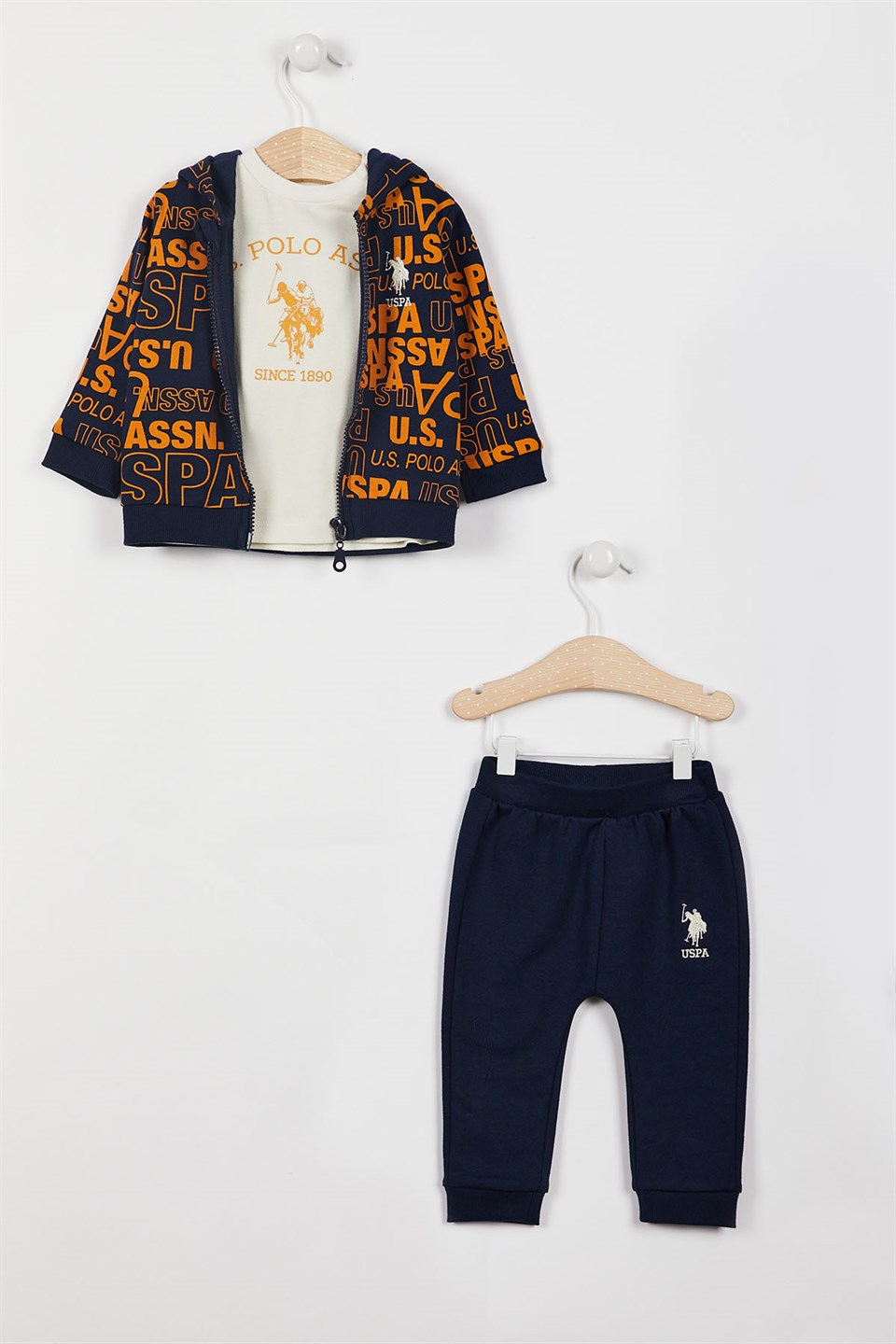 U.S. POLO ASSN. Kapşonlu 3'lü Takım