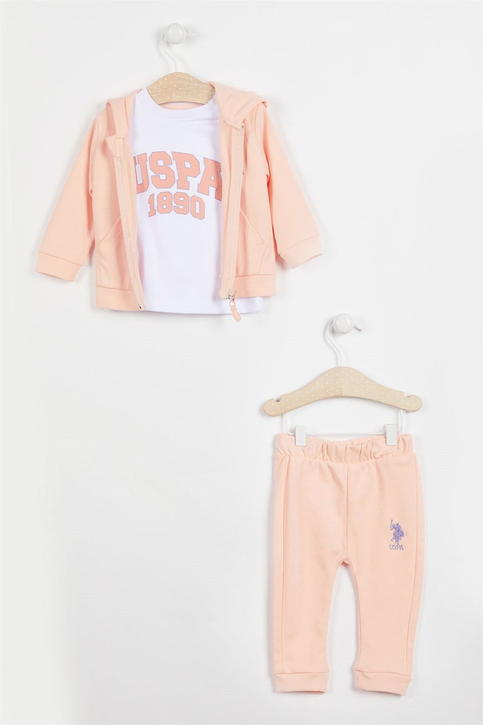 U.S. POLO ASSN. Kapşonlu 3'lü Takım