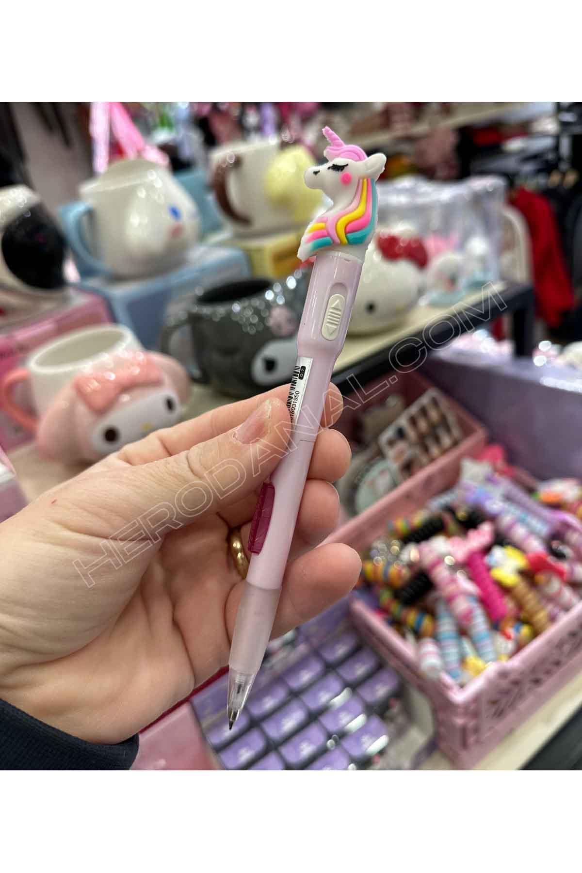 Unicorn Tasarımlı Işıklı Uçlu Kalem - Lila