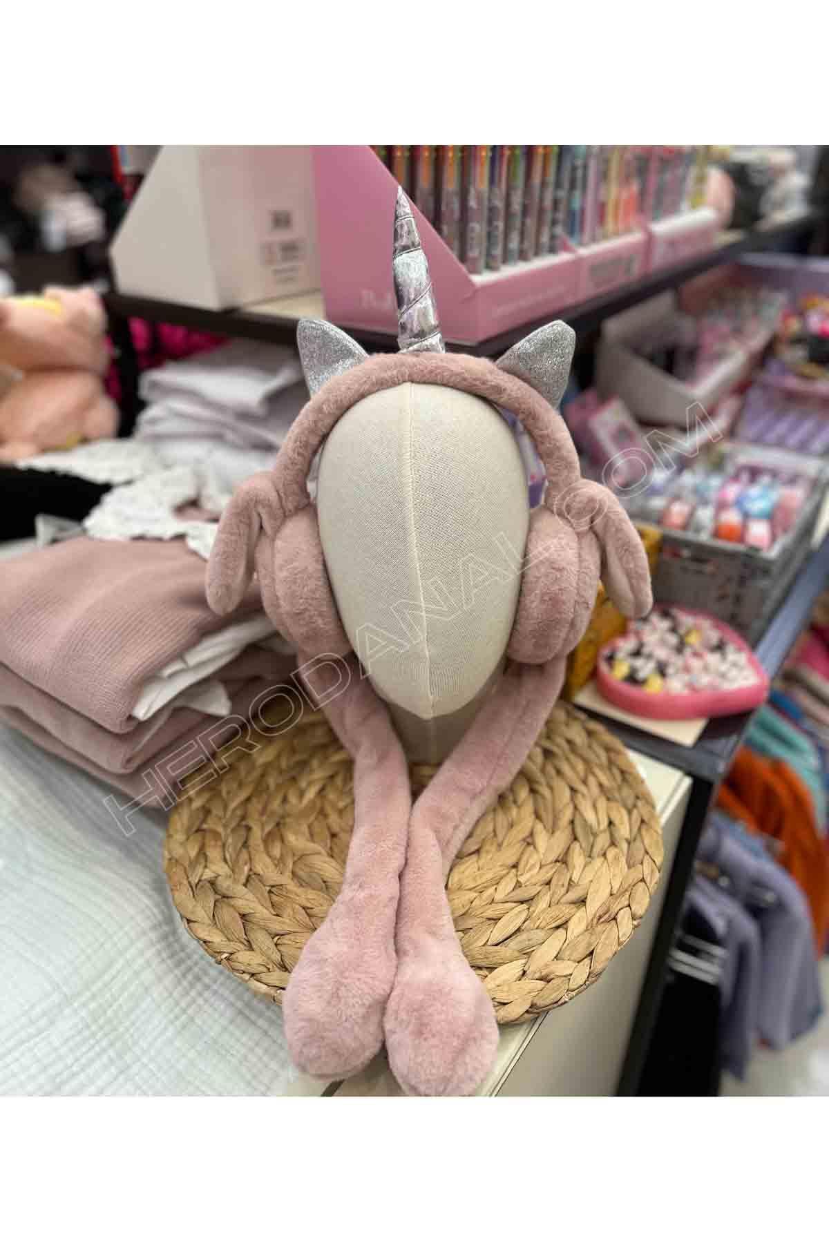 Unicorn Temalı Oynar Sessiz Kulaklık - Lila
