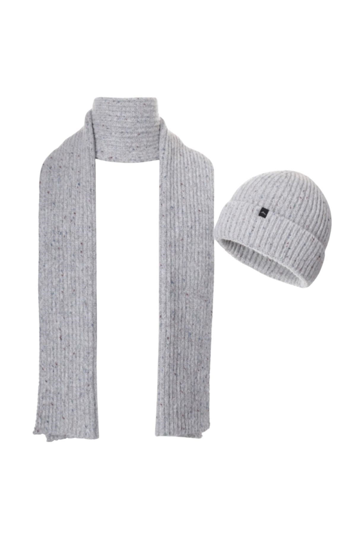 UNİSEX GARSON-YETİŞKİN BOY 2'Lİ ATKI BERE SET - GRİ