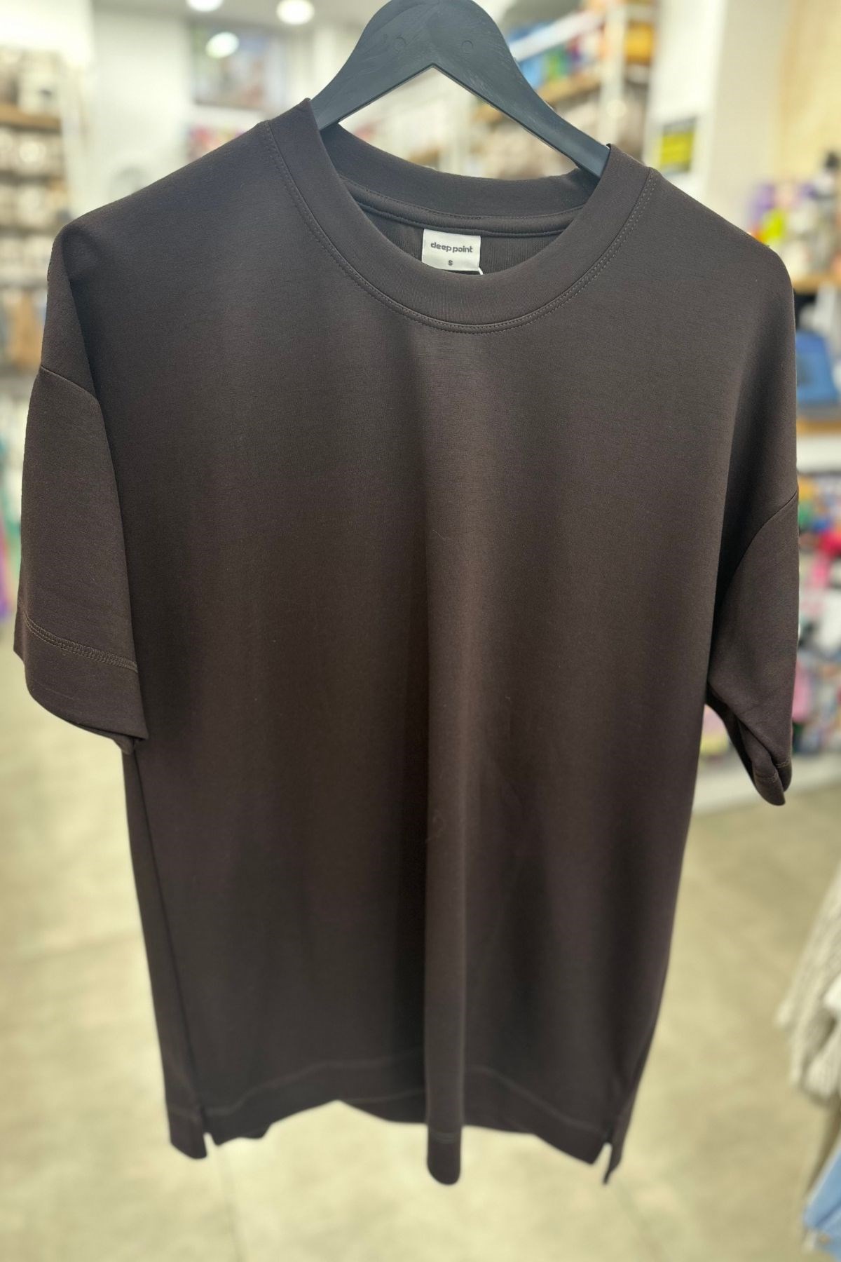 Yetişkin Erkek Düz Oversize Tshirt - Kahve