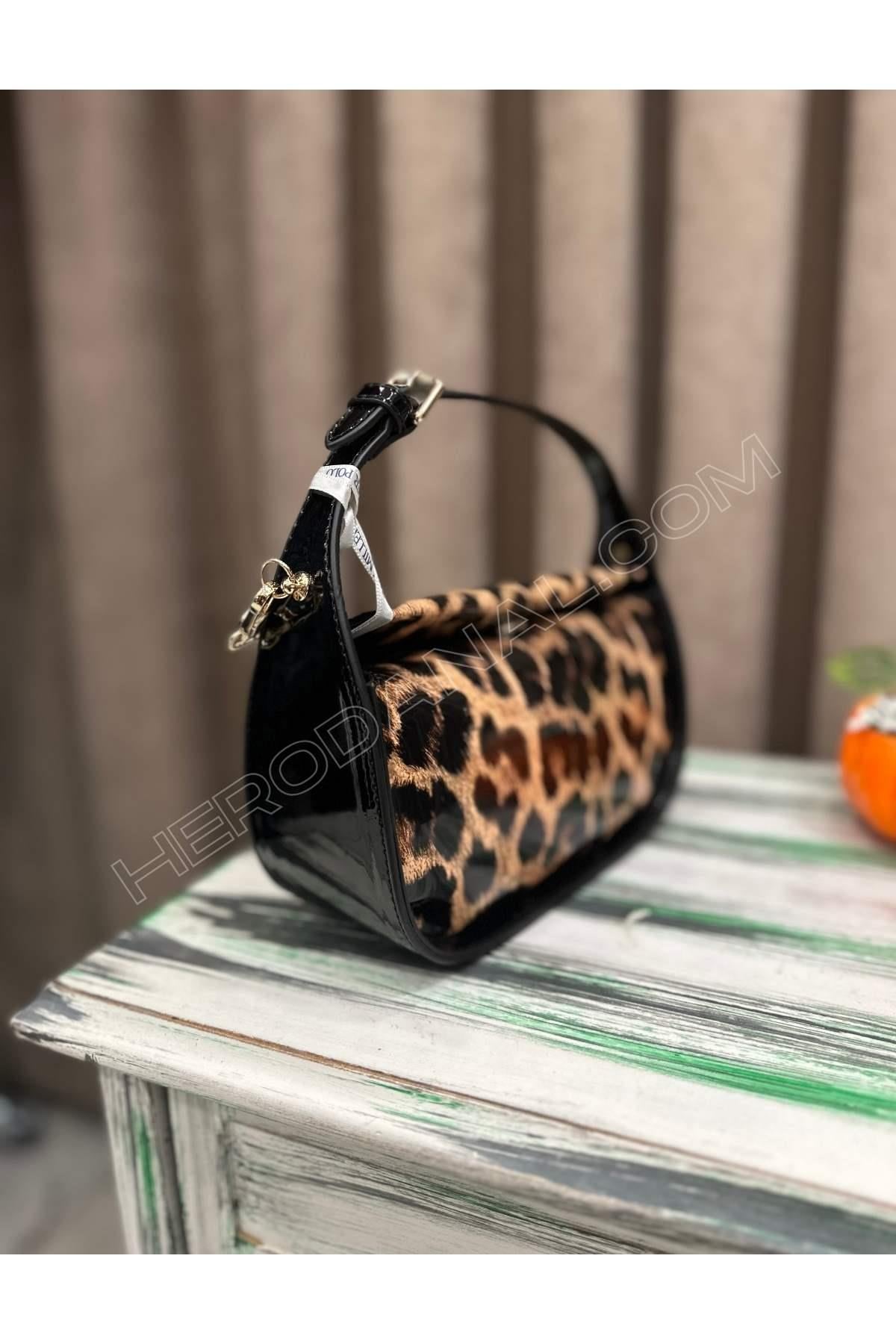 Zincir Baget Rugan Leopar Çanta - Model 5